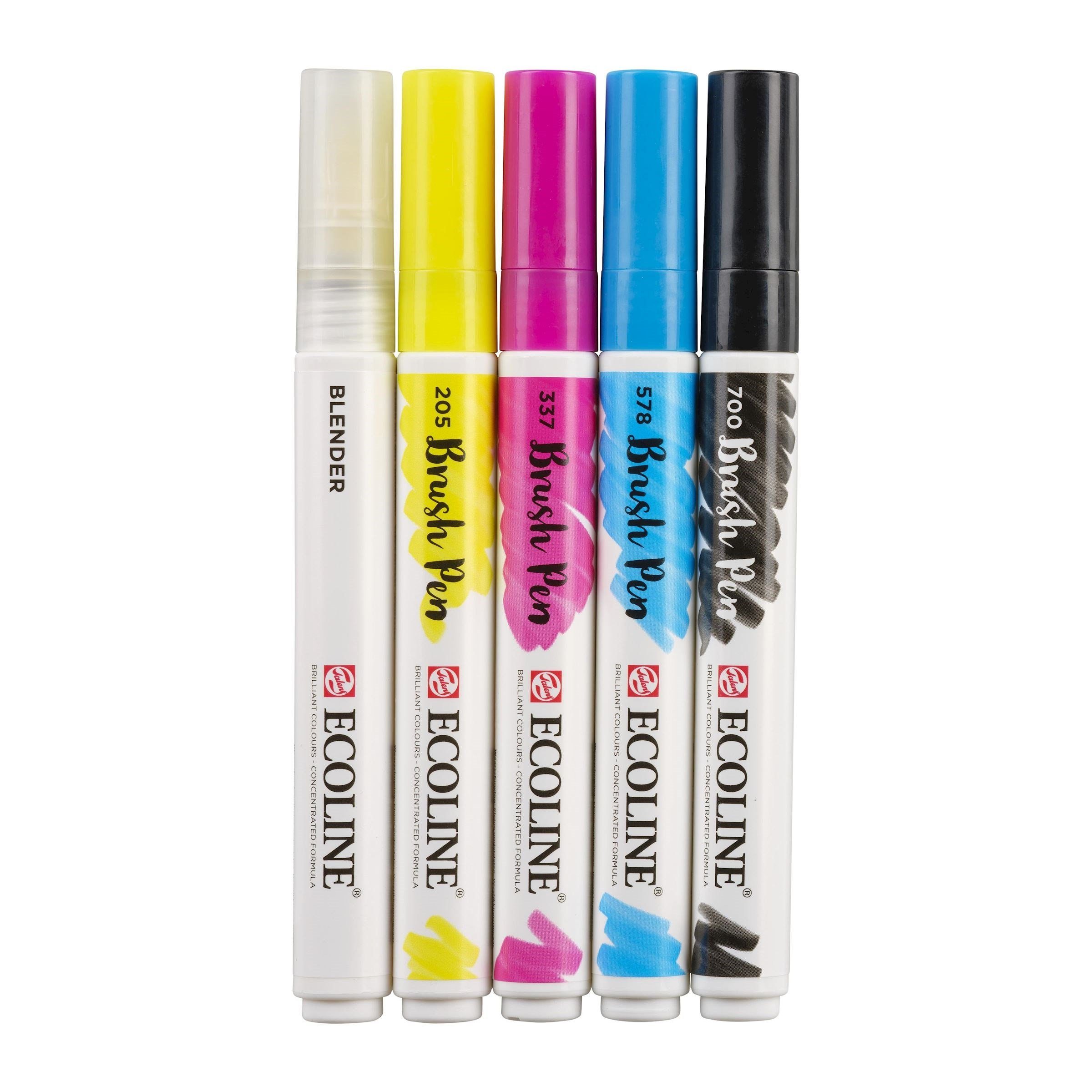 Talens Aquarellstifte ECOLINE Brushpen Set 5, Primärfarben (Primary)