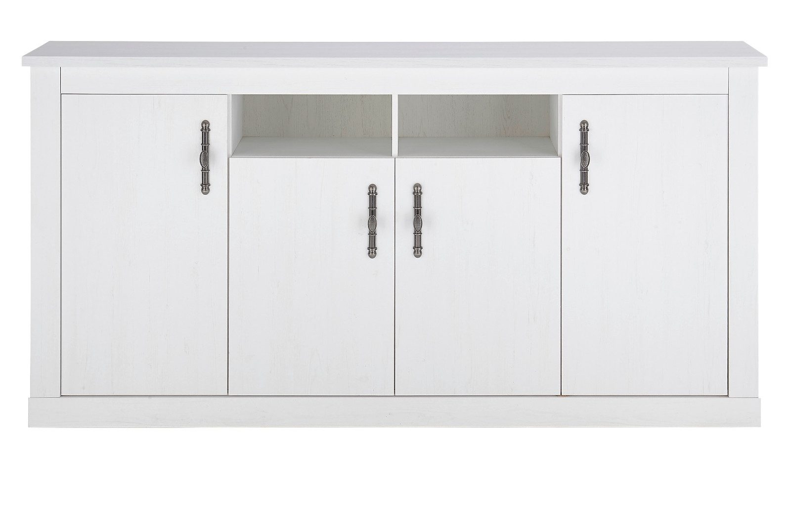 Furn.Design Sideboard Fiastra (Anrichte in Pinie weiß Landhaus, Breite 200 cm), 10 Fächer, Soft-Close-Funktion