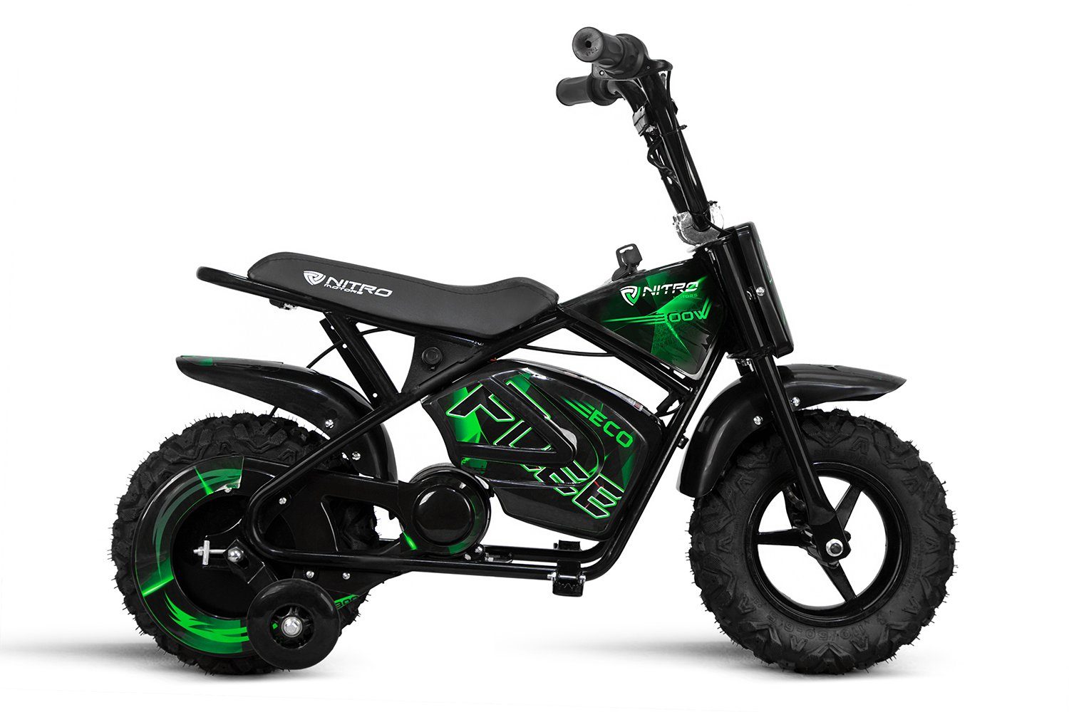 Smarty Elektro-Kindermotorrad Eco Grün 6,5 24V 300W 2-Stufen Zoll Flee