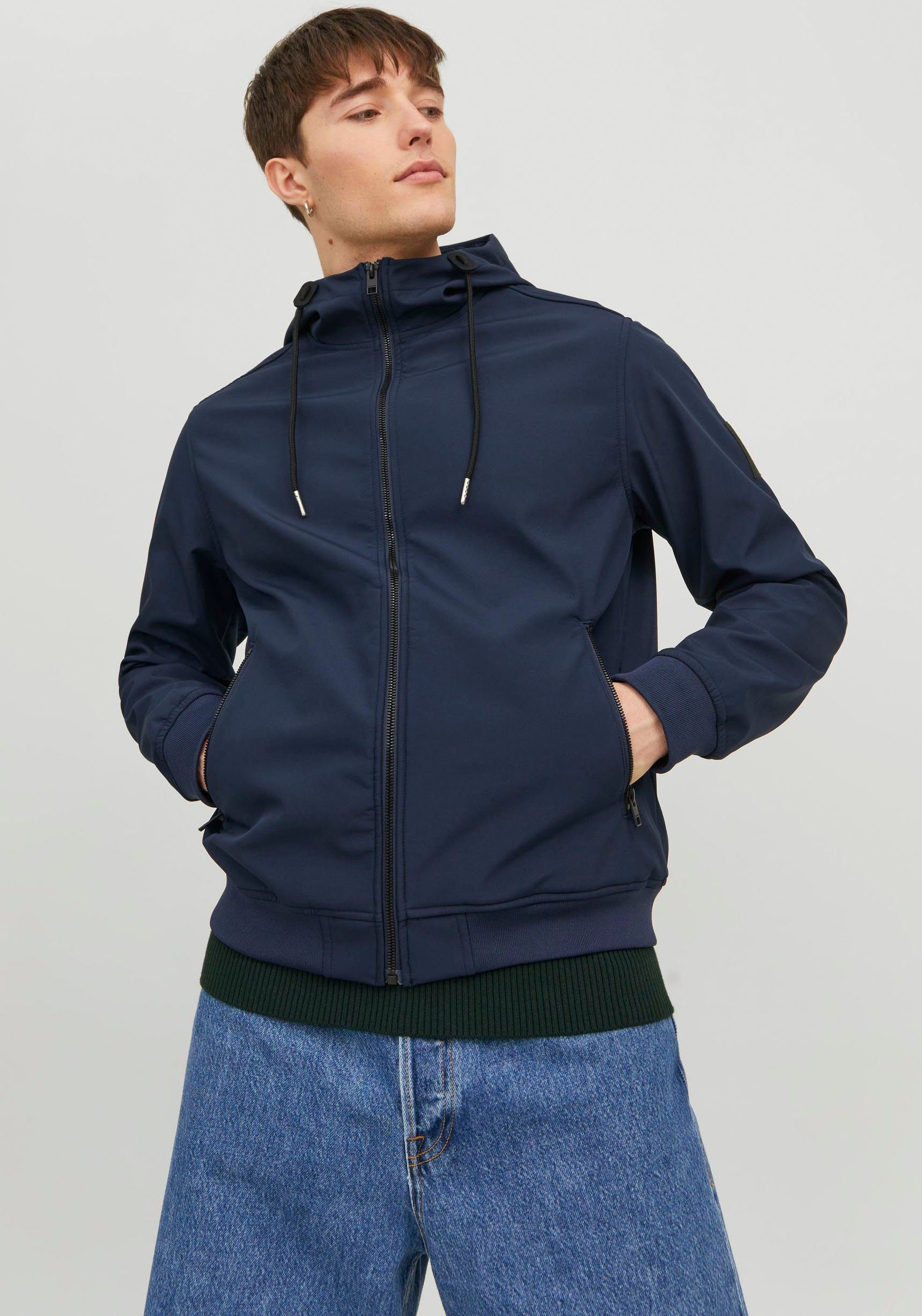 Navy Jack Blazer SOFTSHELL NOOS HOOD Jones Softshelljacke JJEBASIC &