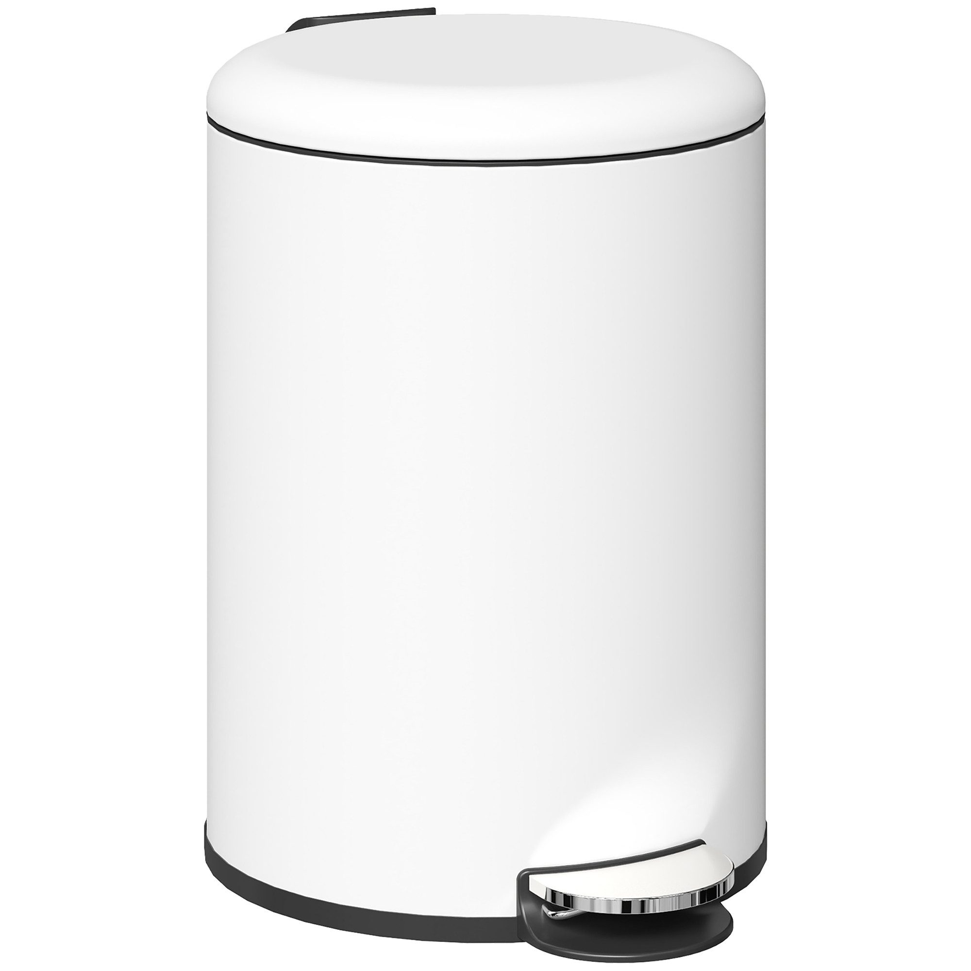HOMCOM Mülleimer Treteimer Abfalleimer mit Inneneimer und Soft-Close-Funktion, für Wohnzimmer, Büro, Cremeweiß, 36 x 30 x 44,5 cm