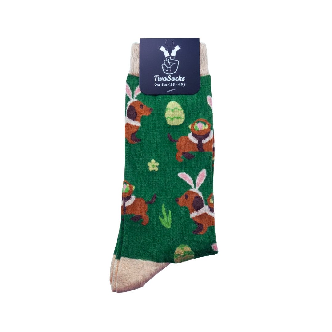TwoSocks Freizeitsocken Ostersocken Dackel lustige Socken Herren & Damen, Einheitsgröße (1-Paar)