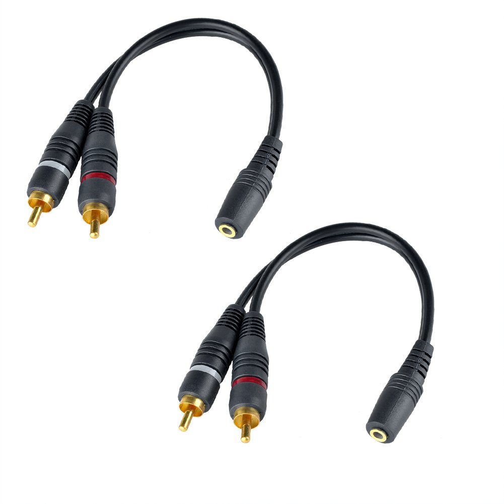 Audio 3,5mm -Buchse auf Dual-Cinch-Stecker 20cm Audiokabel-Adapter Adapter