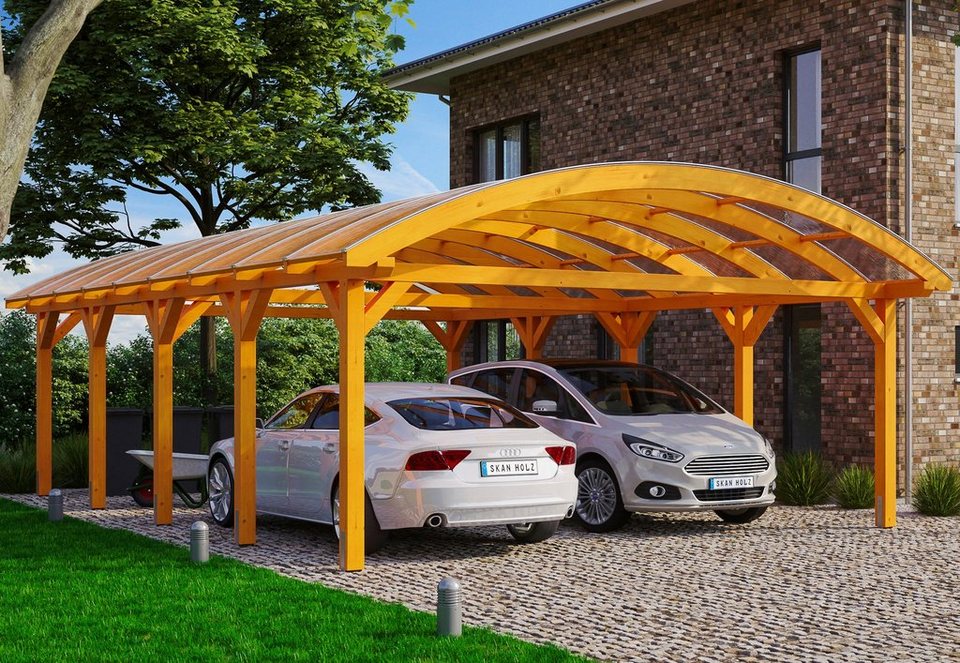 Skanholz Doppelcarport Franken, BxT: 635x969 cm, 220 cm Einfahrtshöhe