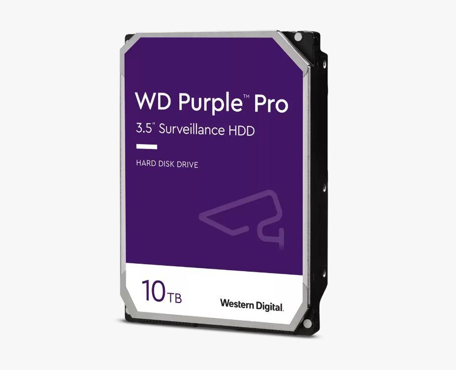 Western Digital WD Purple Pro interne HDD-Festplatte (10 TB) 3,5" 245 MB/S Lesegeschwindigkeit, 245 MB/S Schreibgeschwindigkeit