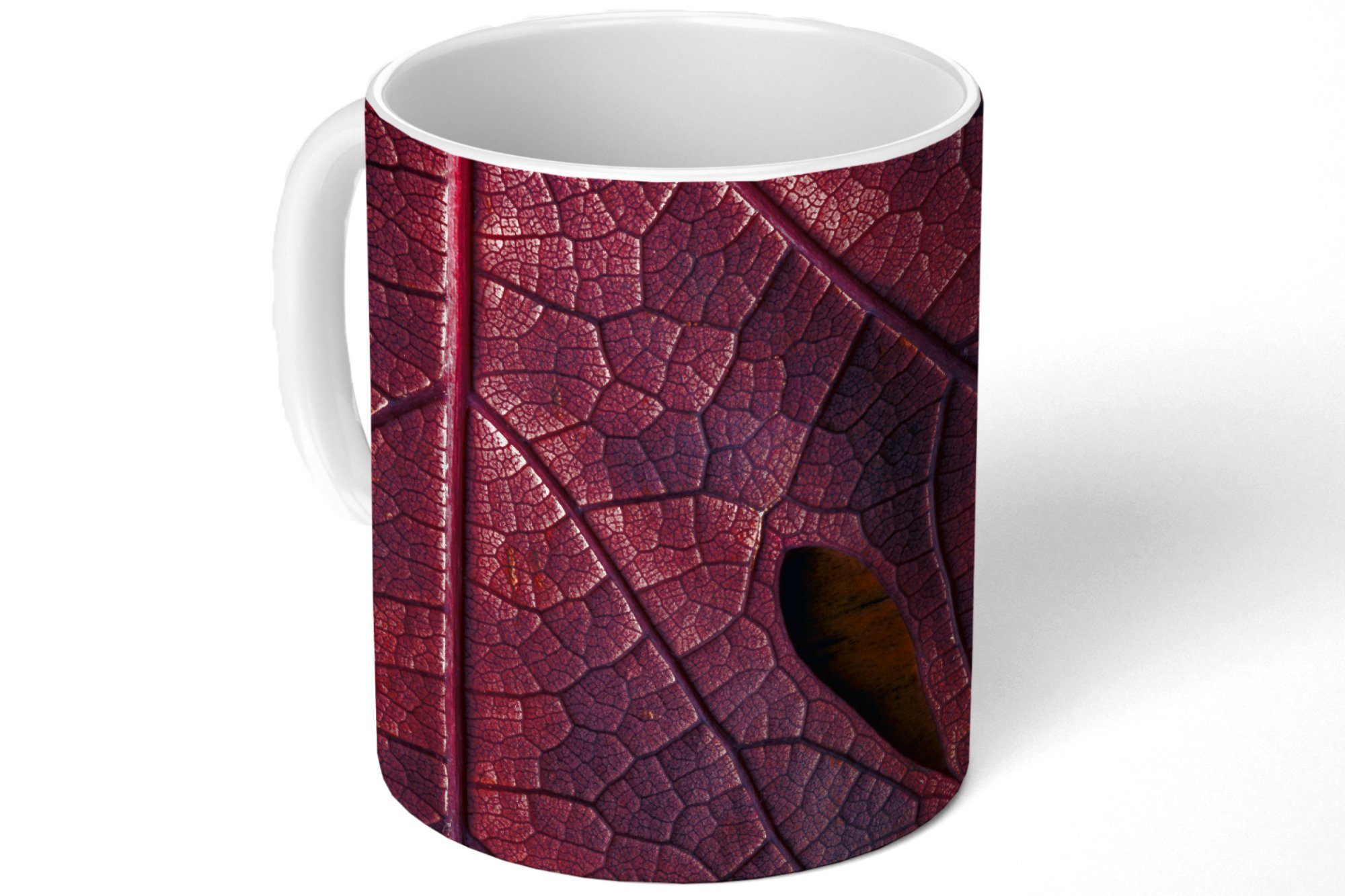 Blätter Pflanze, Kaffeetassen, Abstrakt Teetasse, - Rot Becher, Keramik, MuchoWow Geschenk Tasse Teetasse, - -