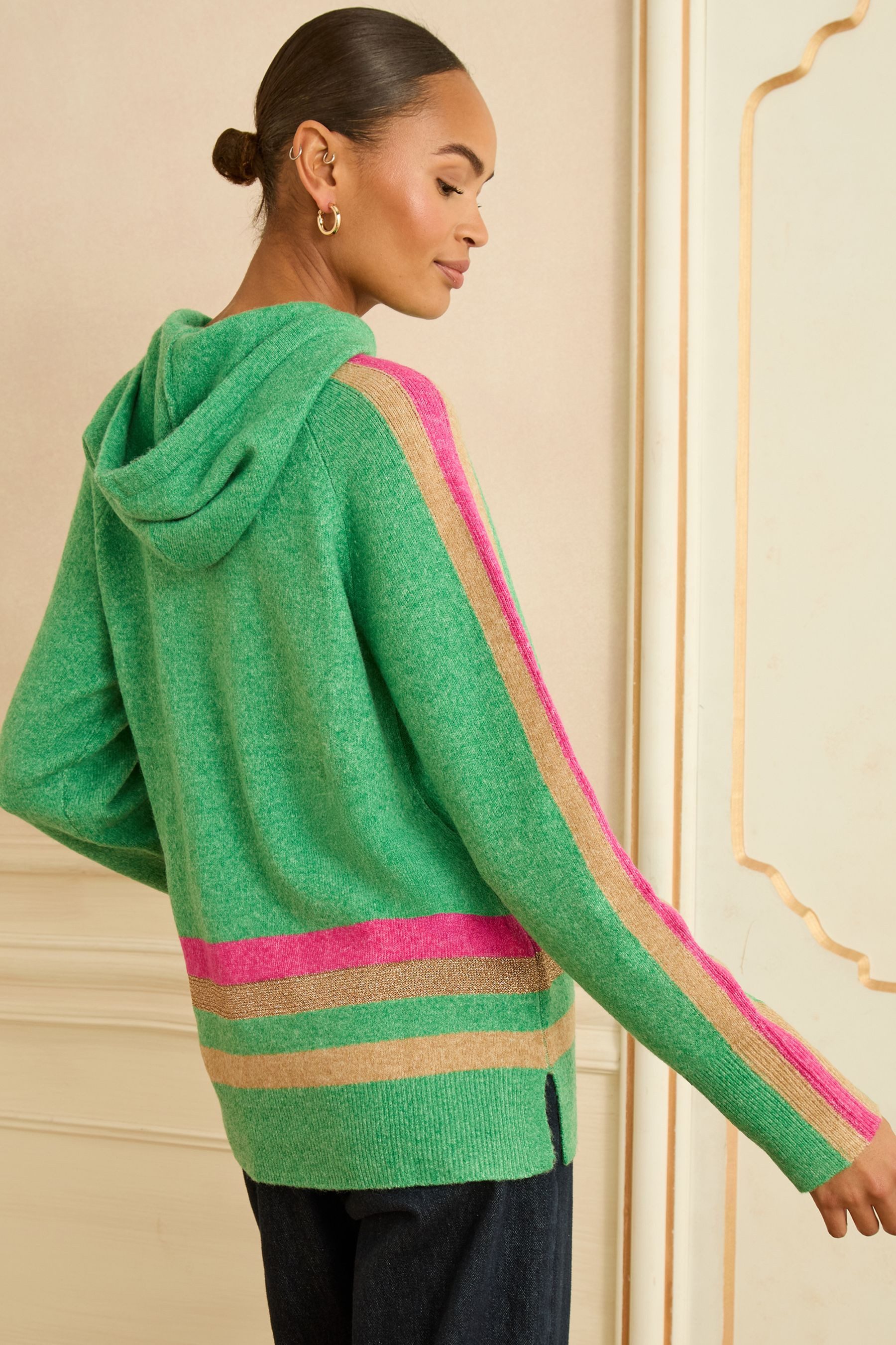 Love & Roses Kapuzenpullover Love & Roses Strickpullover mit Kapuze, Regular (1-tlg)
