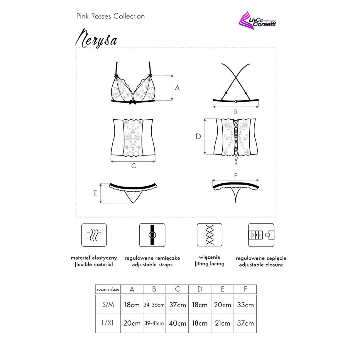 Set: Nerysa 3pcs black-purple Livco Schalen-BH set Corsetti (L/XL,S/M) LC Fashion -