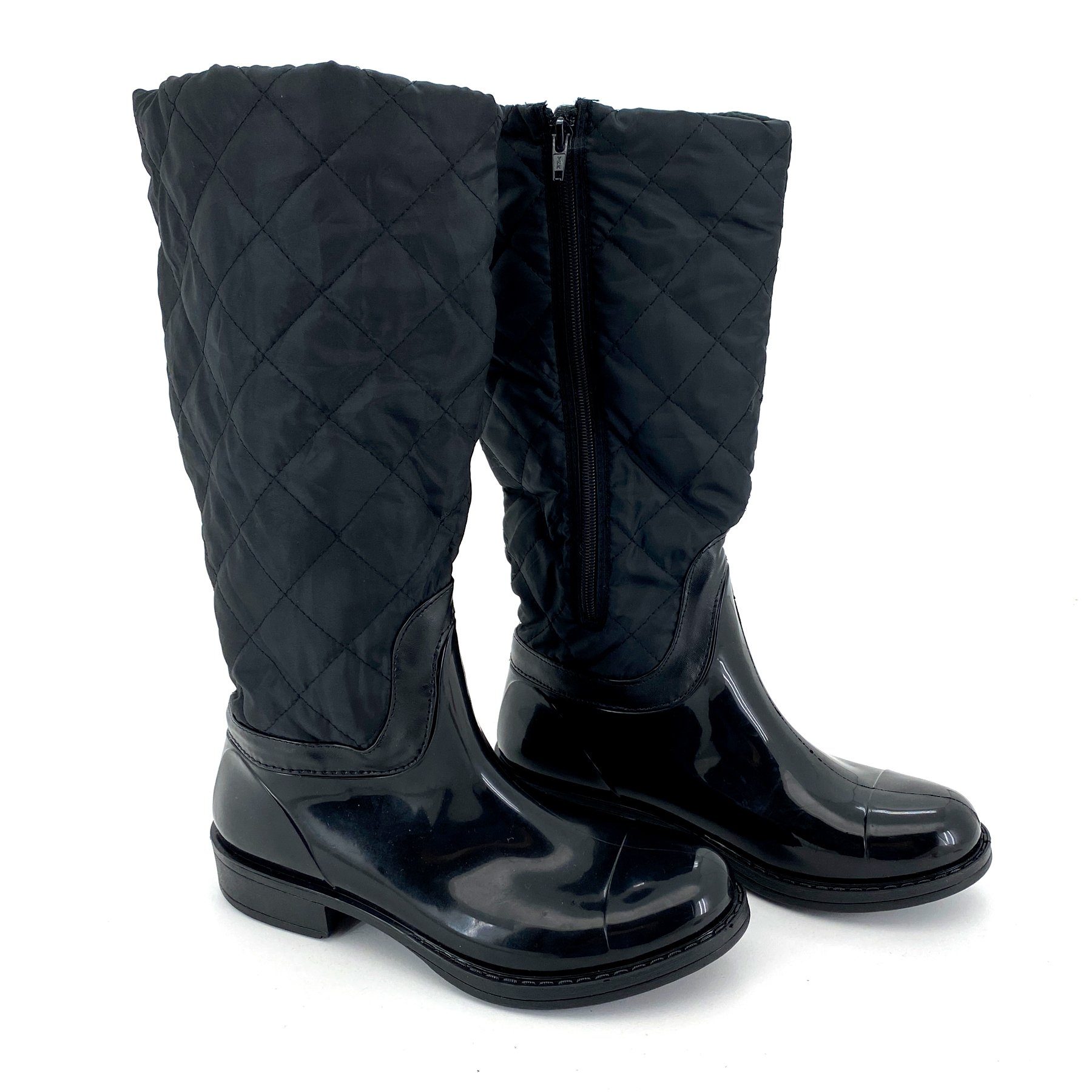 heimtexland Gummistiefel Daunen Stiefel Hochschaft Trend Boots Gummistiefel (Typ880) gesteppt I wasserdicht I Damen Mädchen Regenstiefel