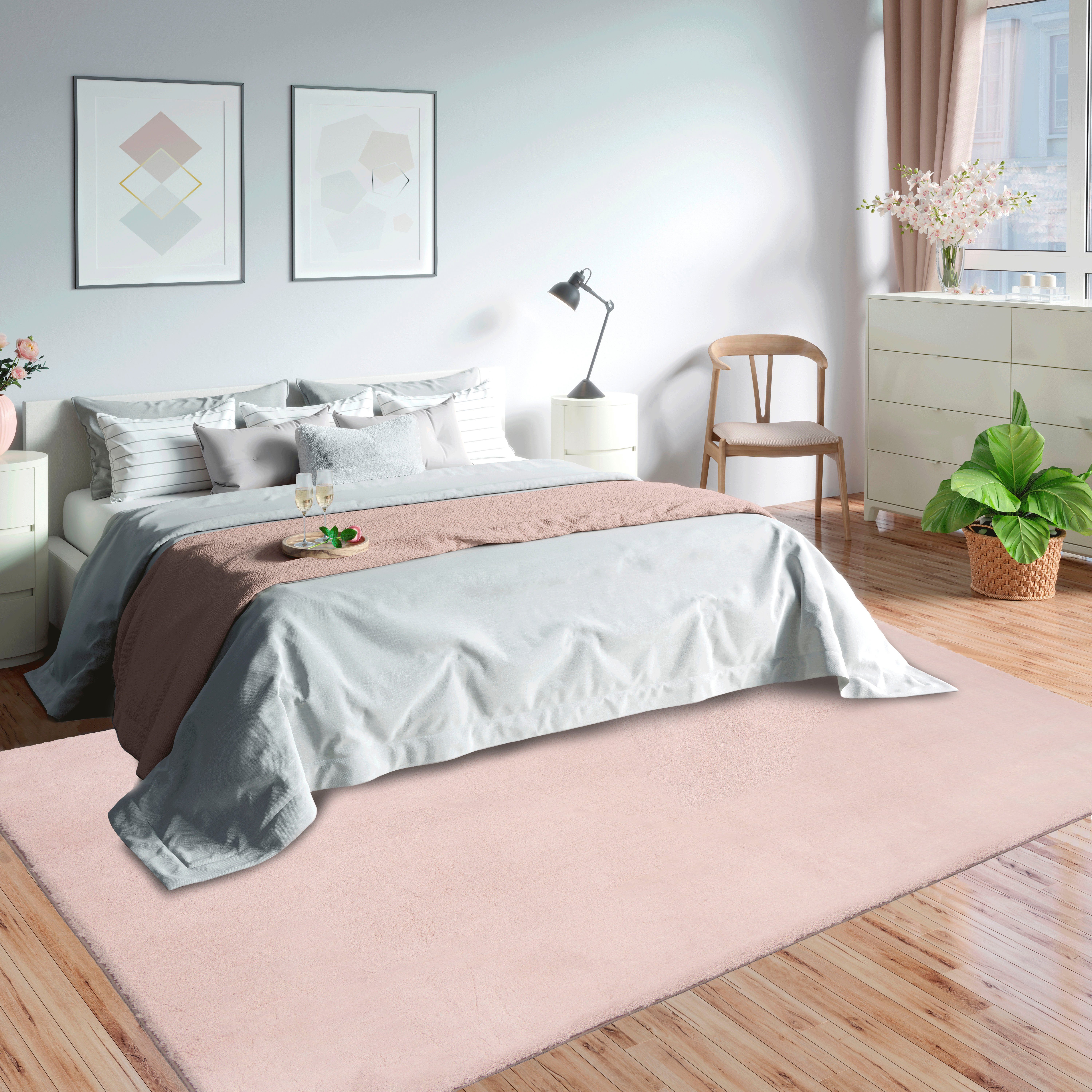 merinos Teppich Loft 37, Kunstfellteppich, rechteckig, Höhe: 16 mm, weich und kuschelig, Fell Haptik, Anti-Rutsch-Unterseite