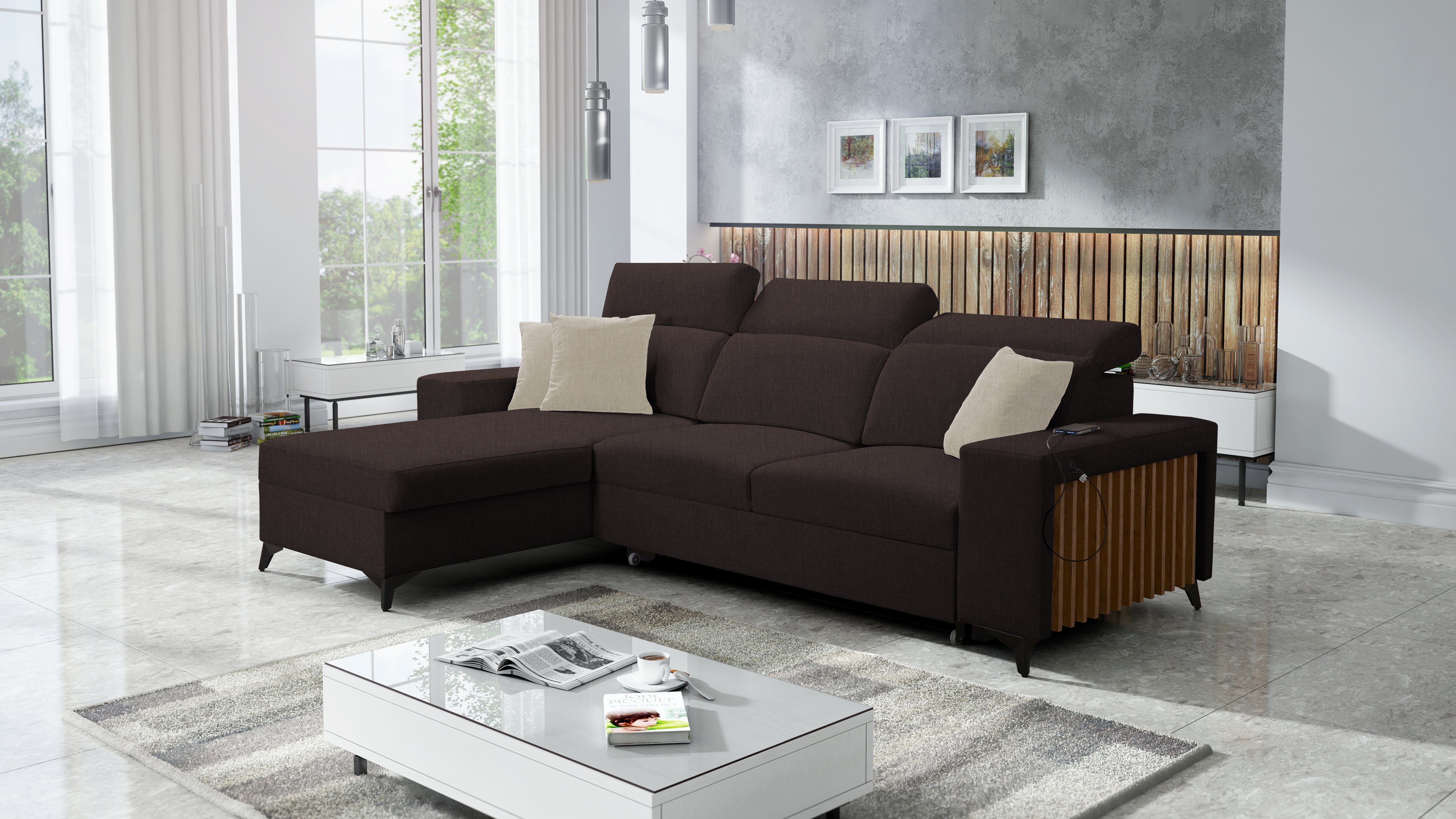 Best for Home Ecksofa Ecksofa mit Schlaffunktion und Bettkasten – modern & komfortabel, Ecksofa mit Schlaffunktion, Schlaffunktion