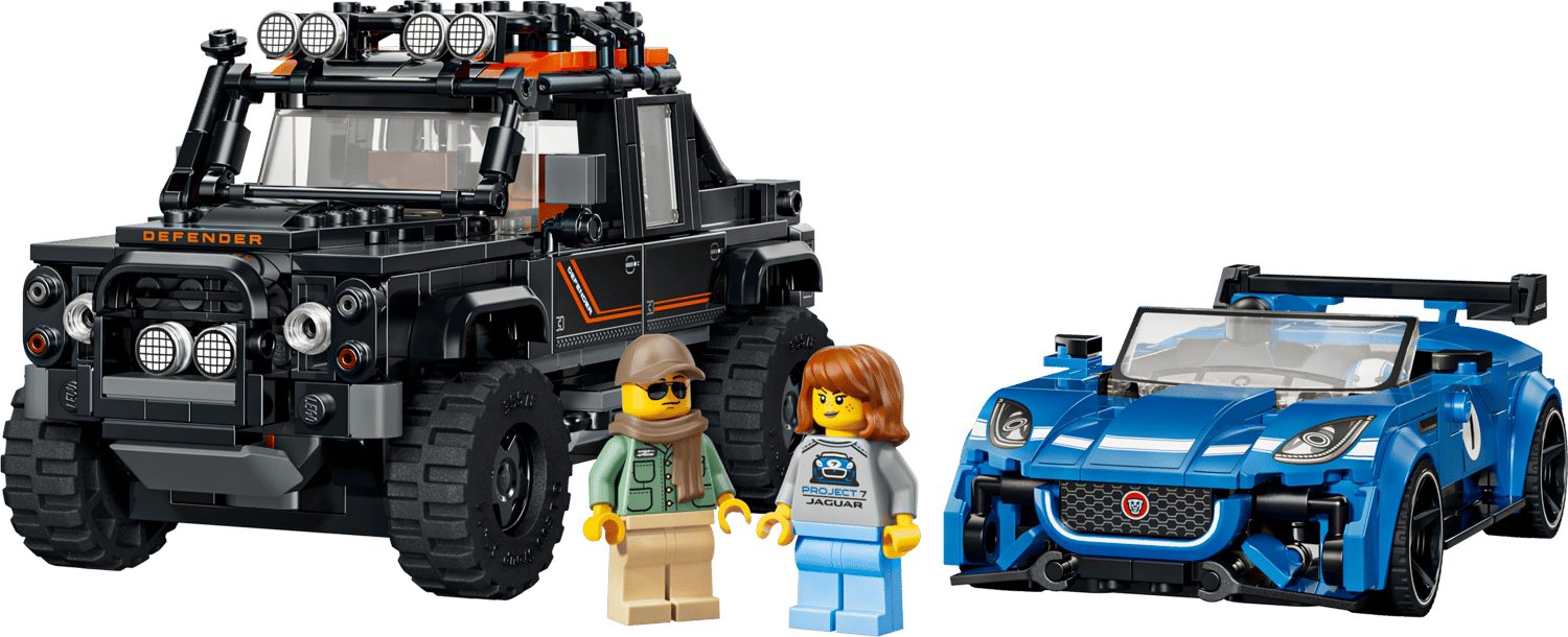LEGO® Speed Champions 77264 Jaguar Project 7 & Land Rover Defender Spielbausteine, (Set, 740 St., Set)