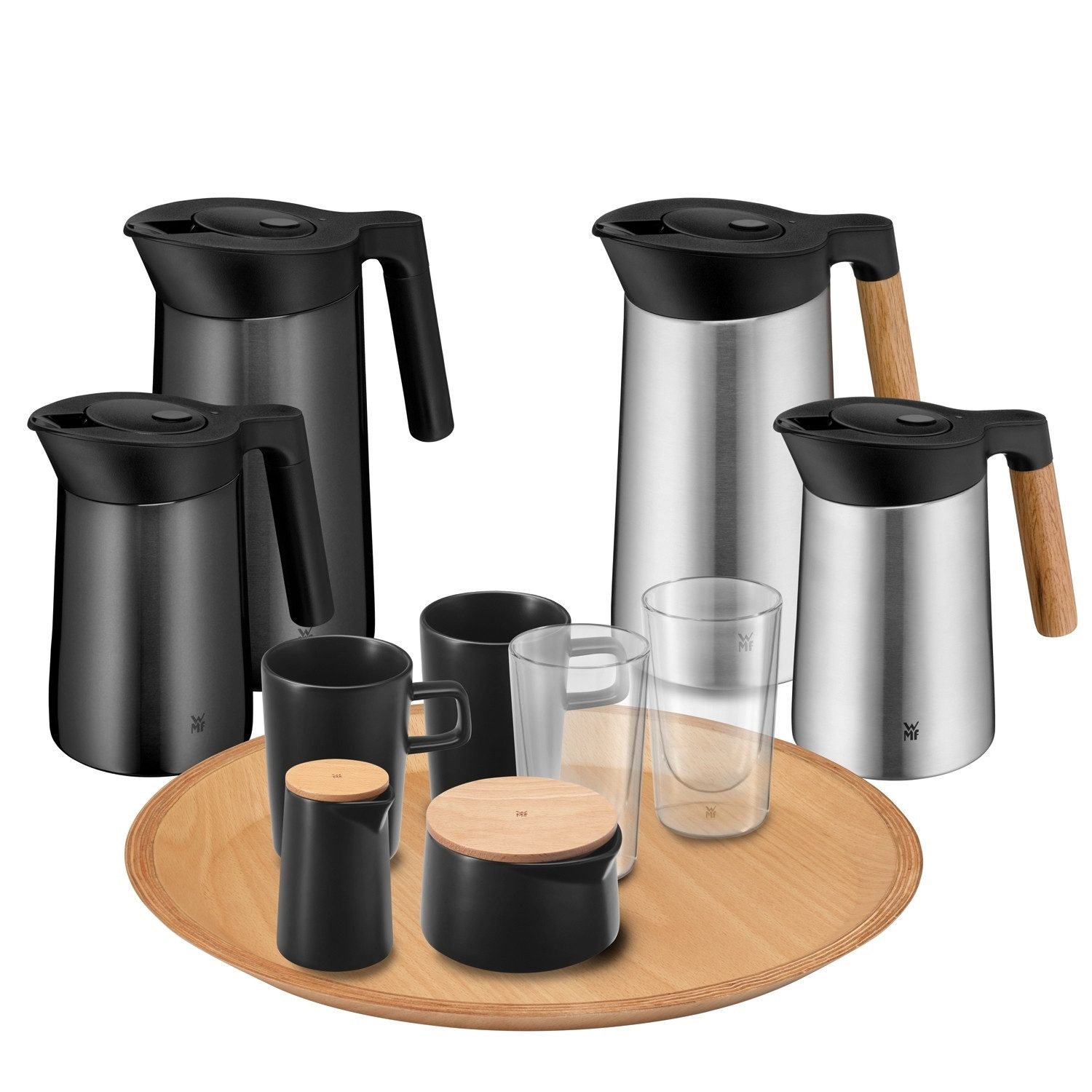 WMF Tasse KINEO, Kaffeetassen 2er Set, Schwarz, 2-tlg., Steinzeug, 250 ml Fassungsvermögen