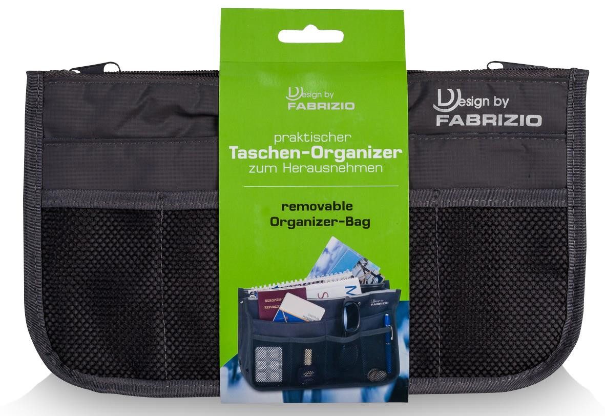 WORLDPACK Handtasche Taschenorganizer 3 große Fächer Reißverschlüsse