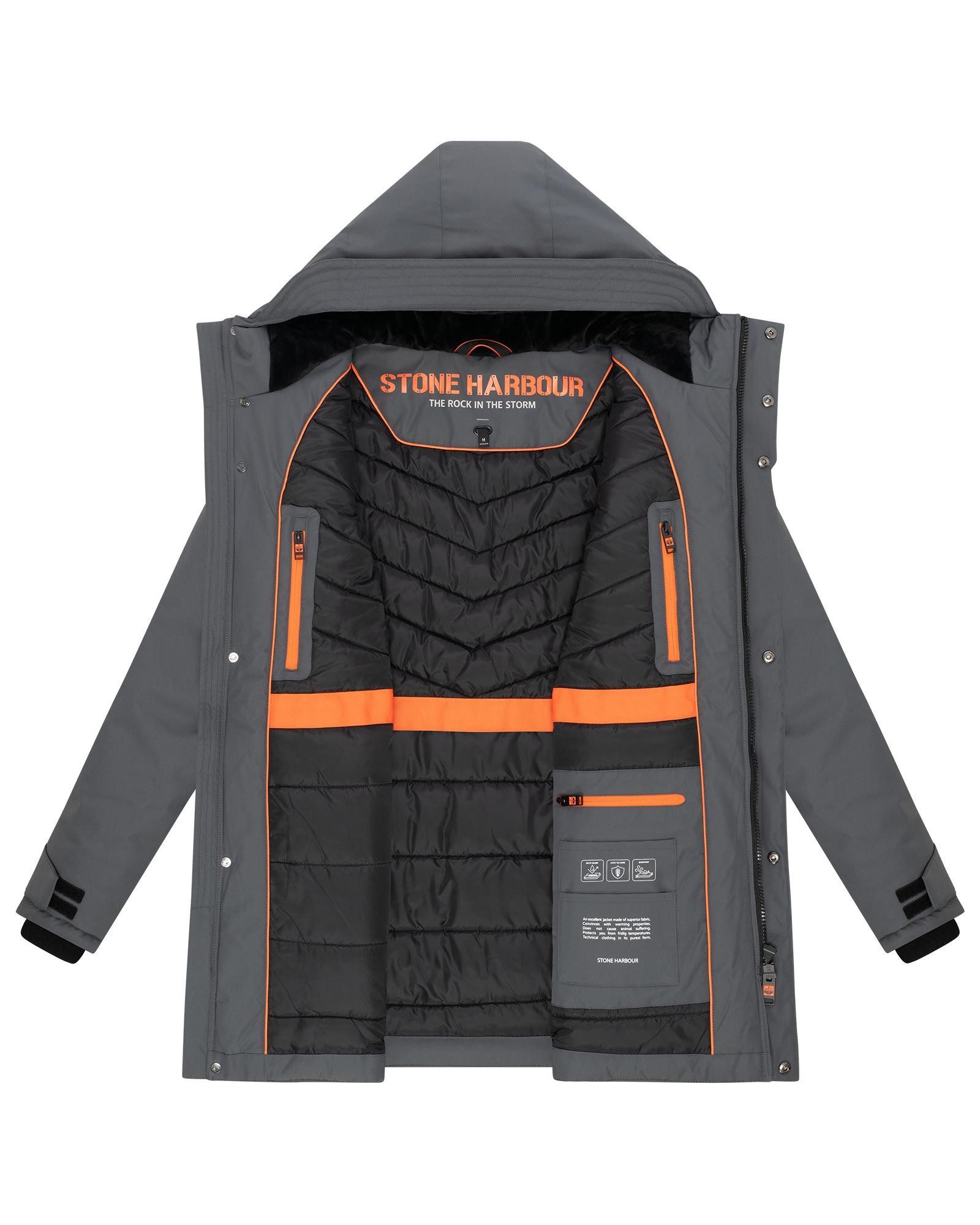 Stone Harbour Wintermantel Netaan XX Herren Kurzmantel mit kuscheliger Kapuze