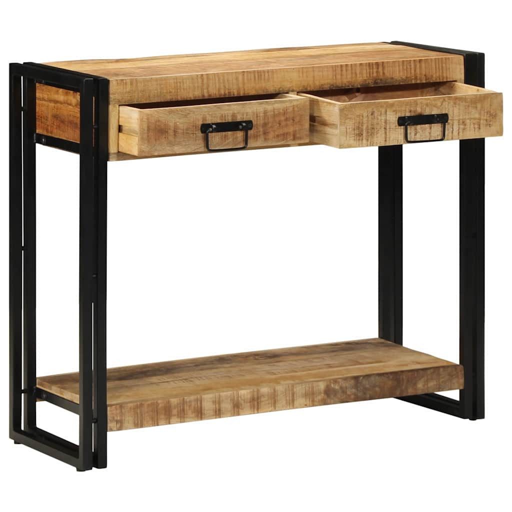 vidaXL Beistelltisch Konsolentisch mit Regal Braun 90 x 33 x 75 cm Massivholz (1-St)