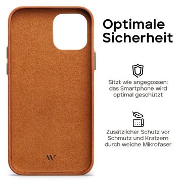 wiiuka Smartphone-Hülle skiin MORE Handyhülle für iPhone 12 / 12 Pro, Handgefertigt - Deutsches Leder, Premium Case