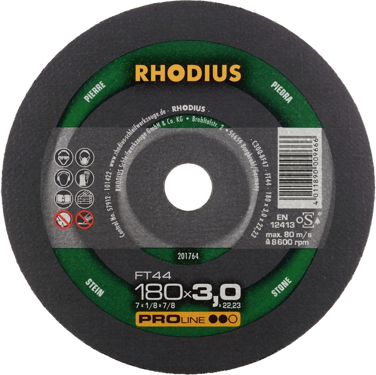 Rhodius Winkelschleifer Rhodius FT44 Freihandtrennscheibe Ø 180 mm Bohrung | Winkelschleifer