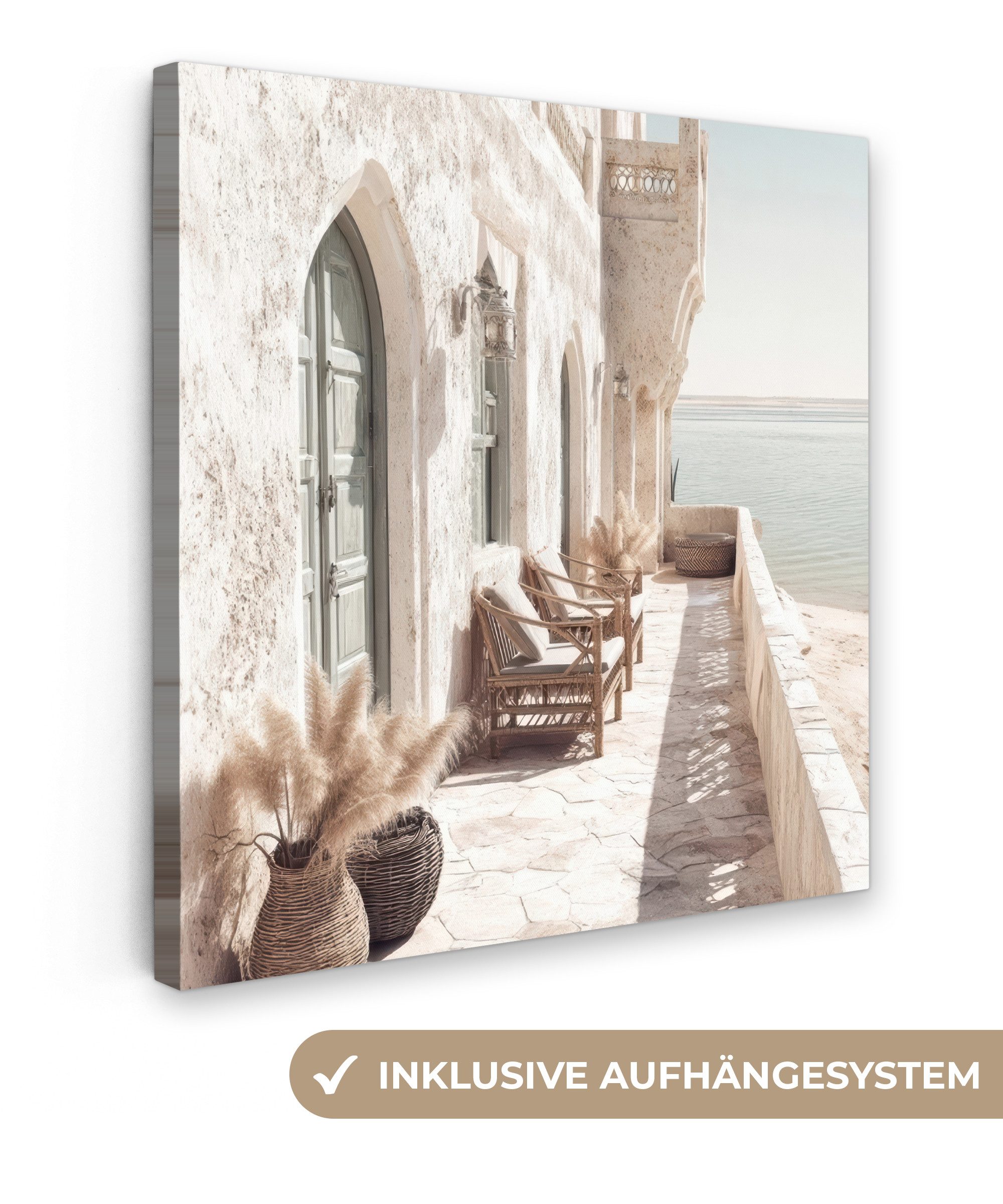 OneMillionCanvasses® Leinwandbild Terrasse - Stühle - günstig online kaufen