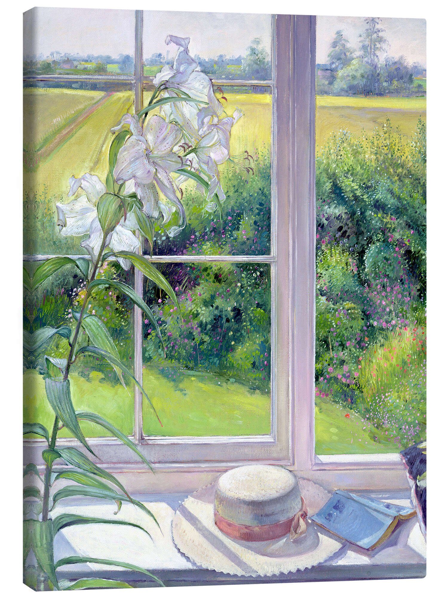 Posterlounge Leinwandbild Timothy Easton, Leseecke im Fenster (Detail), Landhausstil Malerei