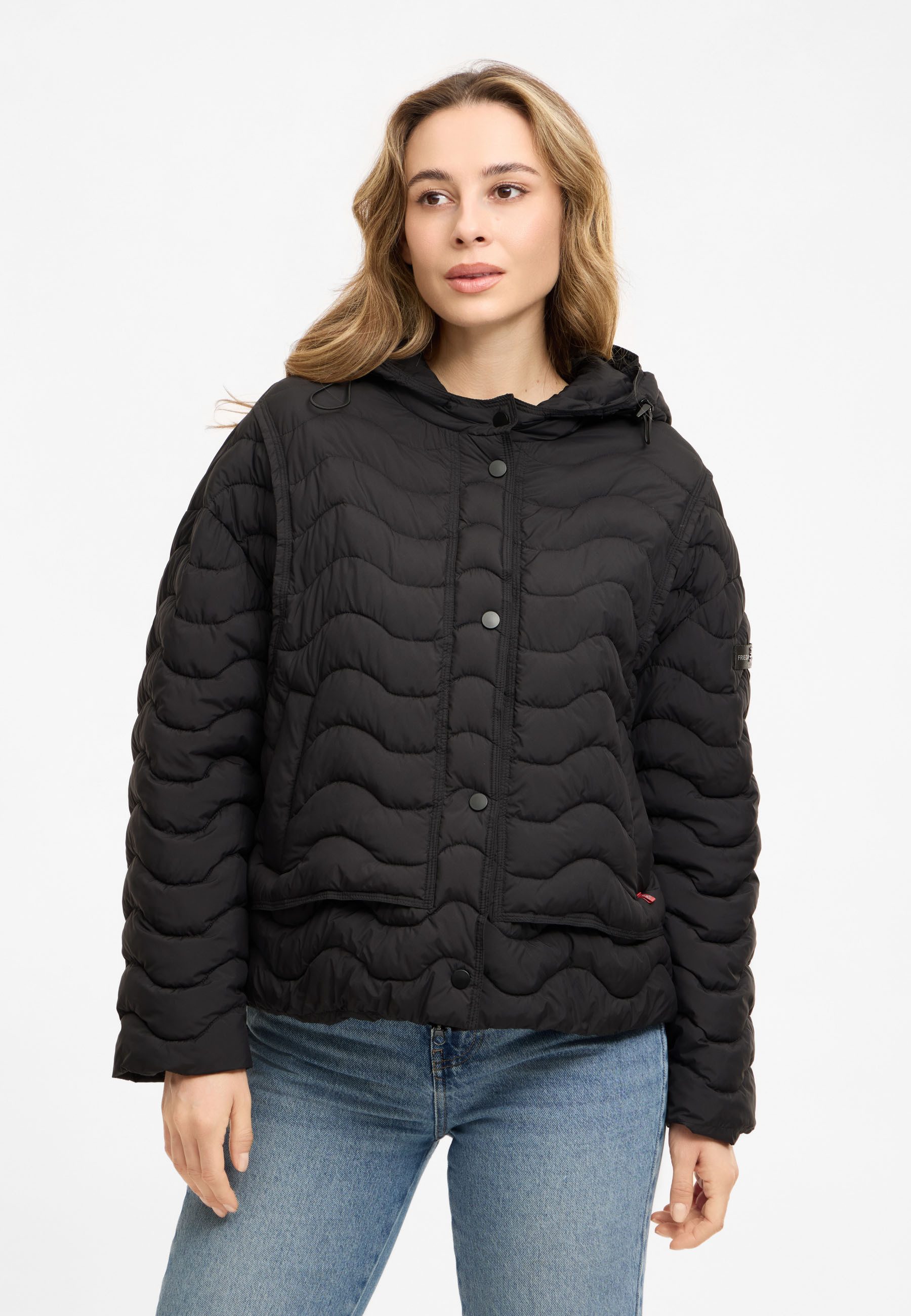 Frieda & Freddies Winterjacke Frieda & Freddies Steppjacke mit Layer-Look und Wellensteppung