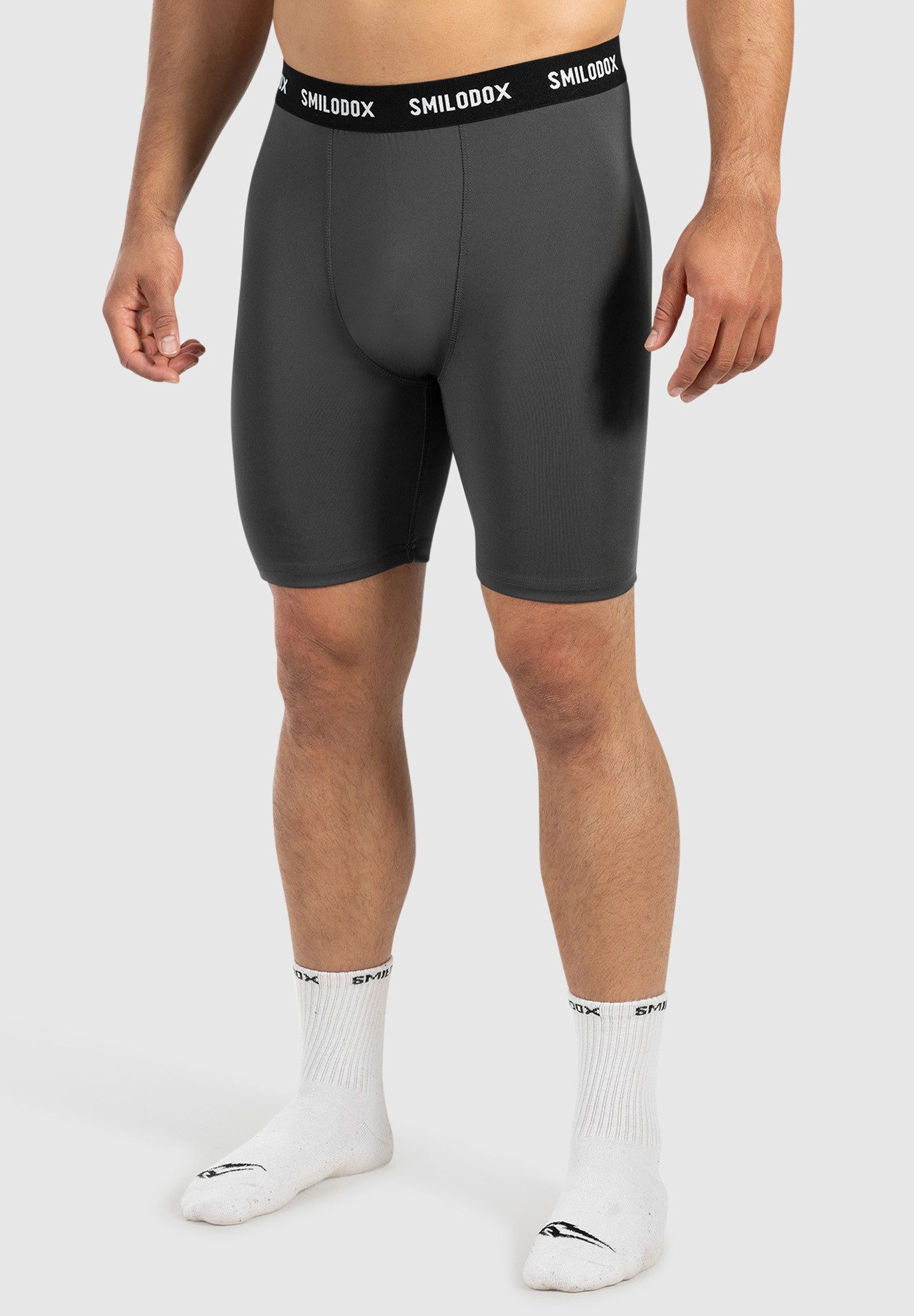 Smilodox Shorts Zeyn, enganliegende Base Layer Trainingsshorts mit mittlerem Bein Funktionsshorts glattes Material, elastischer Bund, Workout Gym Laufen