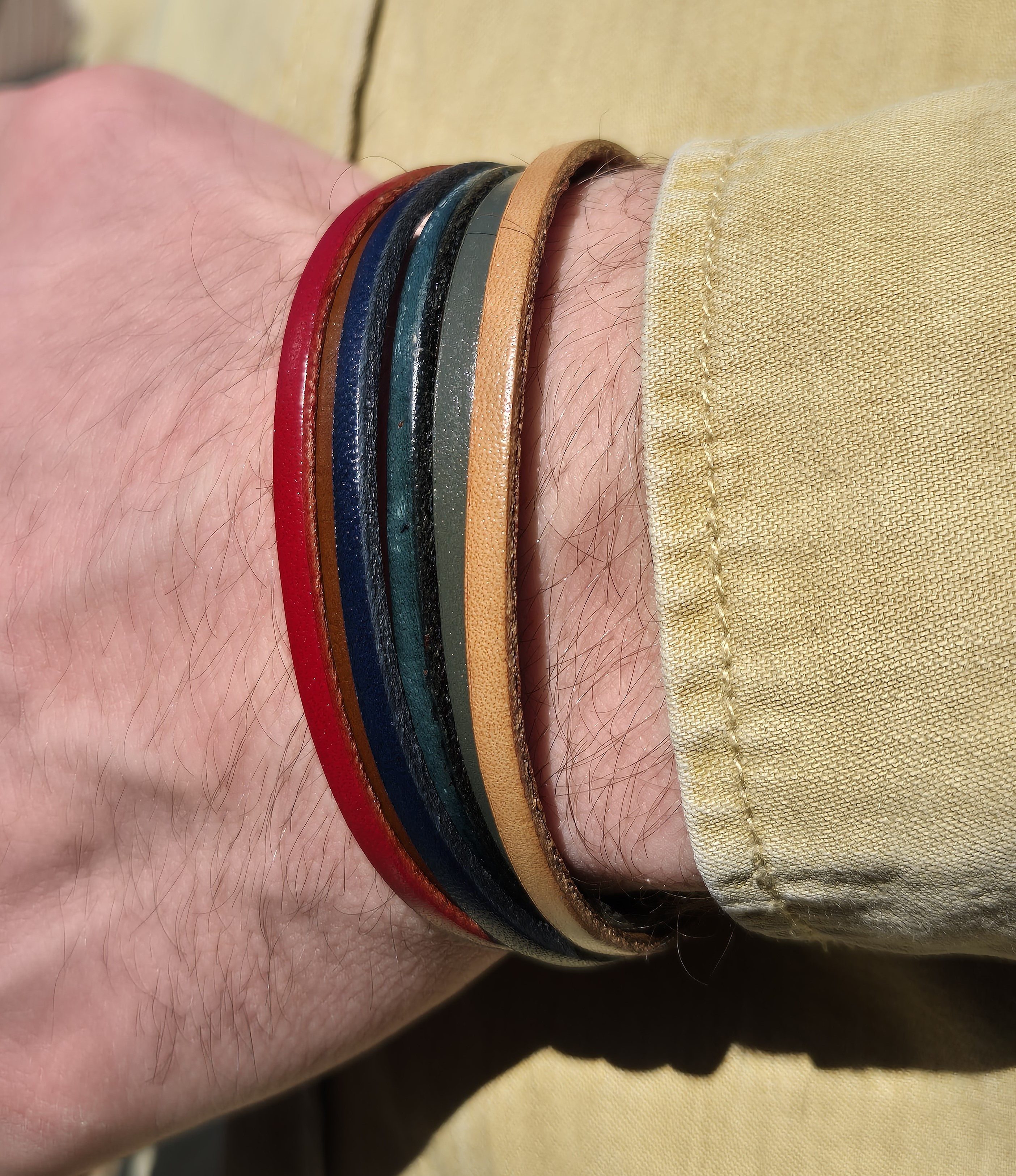 NAHLE Lederarmband Leder Armband Bunt (1-tlg., inklusive Schmuckbox), aus Leder, mit Magnetverschluss für ein sicheres verschließen – Bild 3 von 5