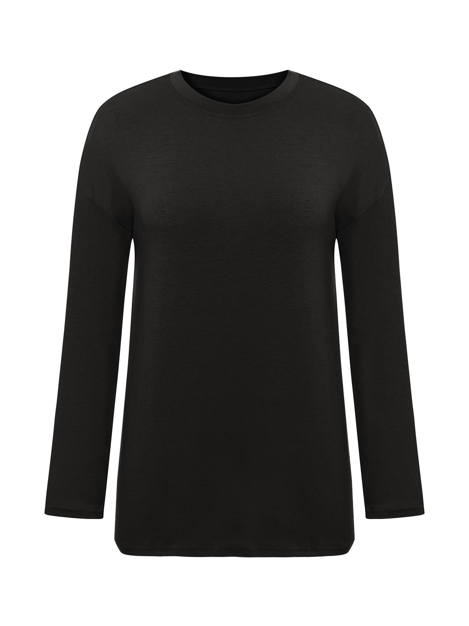 Imily Bela T-Shirt Damen Langarmshirt Oversize mit Rundhal (Packung, 1-tlg., 1per-pack) mit Rundhalsausschnitt