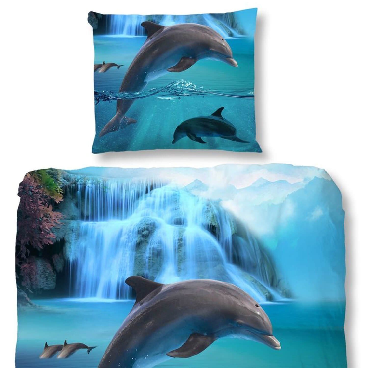 good morning Bettwäsche Delfine Will 5586, Baumwolle, 2 teilig, Delfine, Wa günstig online kaufen