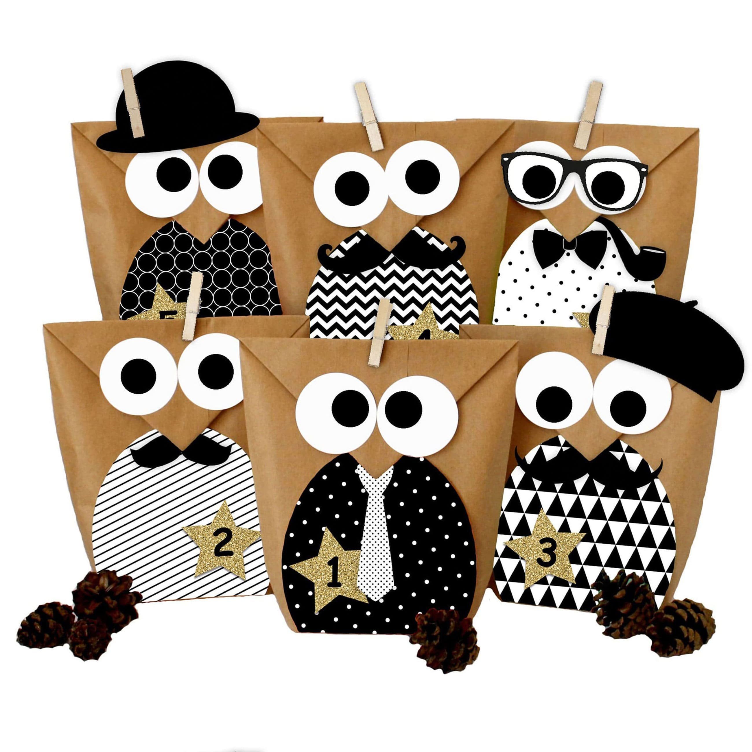 PAPIERDRACHEN Adventskalender DIY Adventskalender - Weihnachtseulen - (24-tlg)