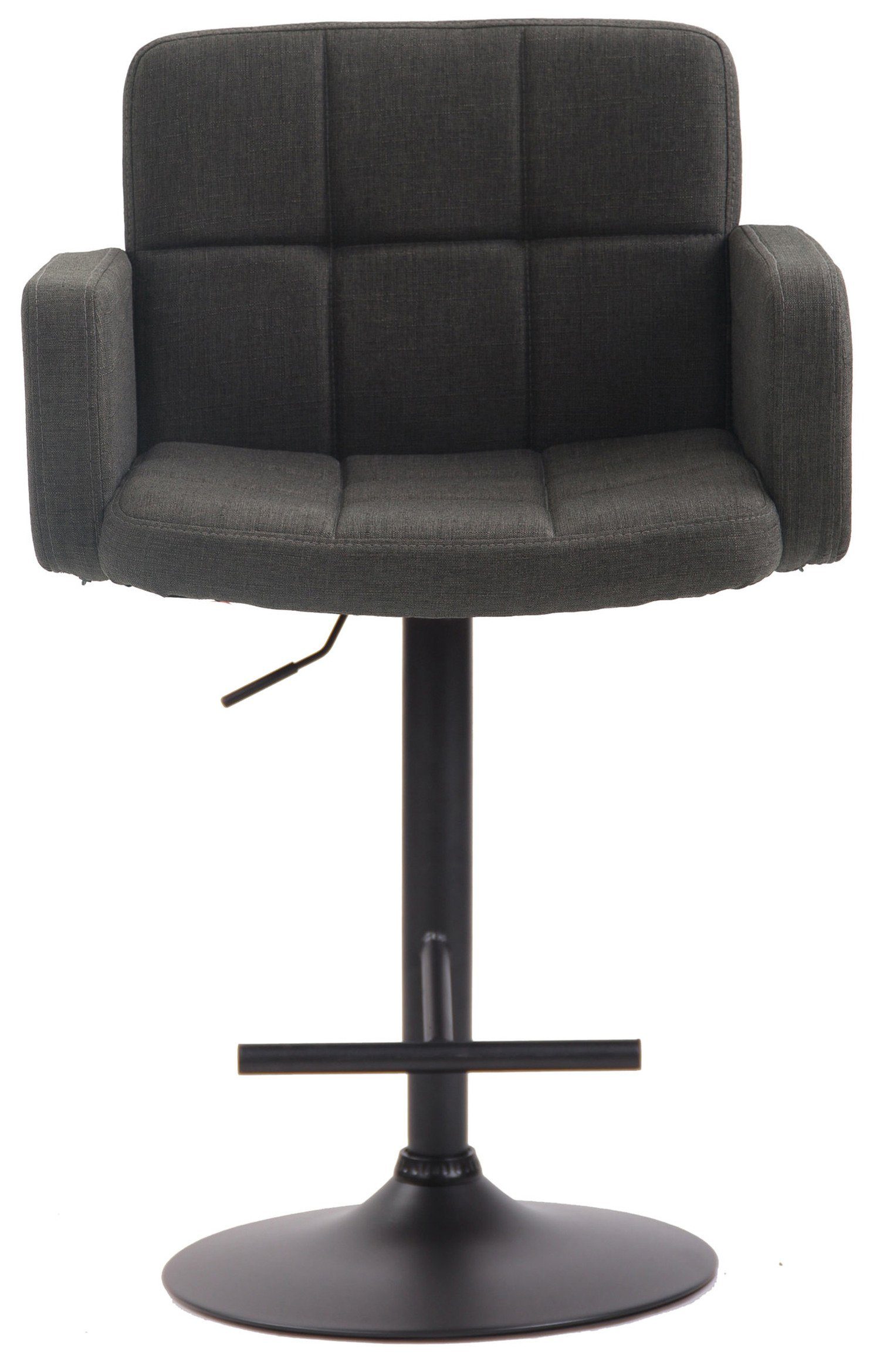 & TPFLiving Gestell: Rückenlehne - - Angeles Sitzfläche: Küche), 360° (mit schwarz Stoff - drehbar Hocker Metall Dunkelgrau Theke hoher höhenverstellbar für - Barhocker Los
