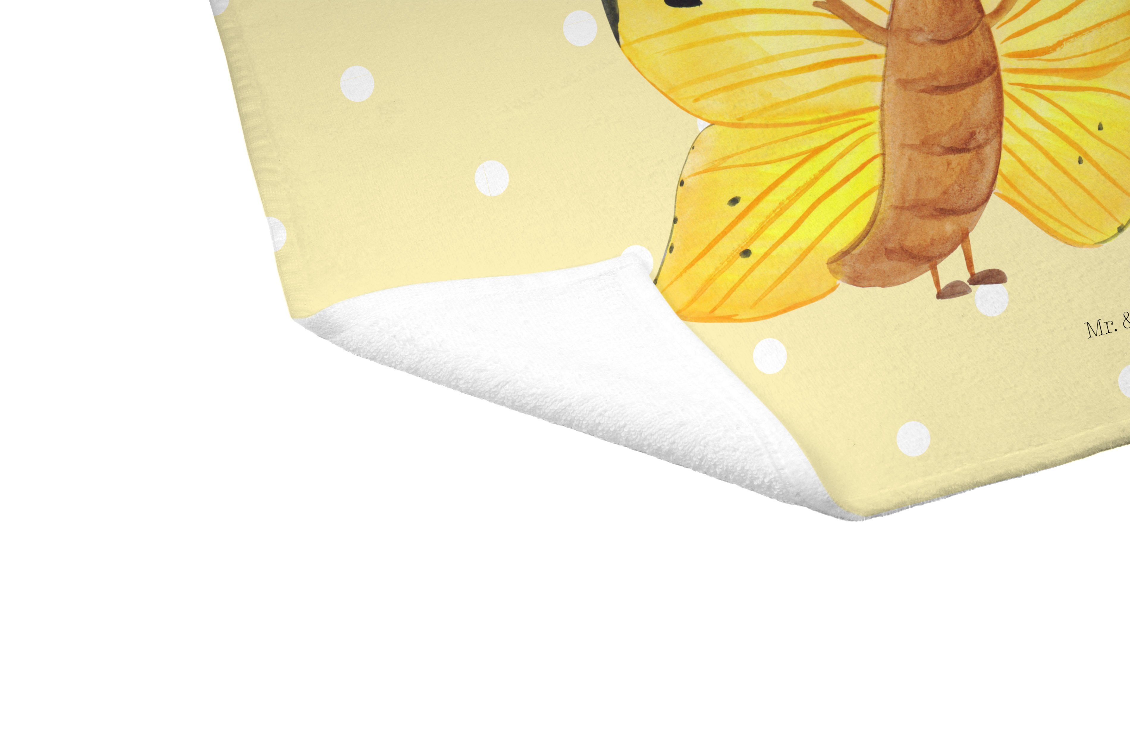 Mr. & Mrs. (1-St) Geschenk, Gelb & Raupe Panda Pastell Handtuch Tiere, Schmetterling Gute Laune, K, - 
