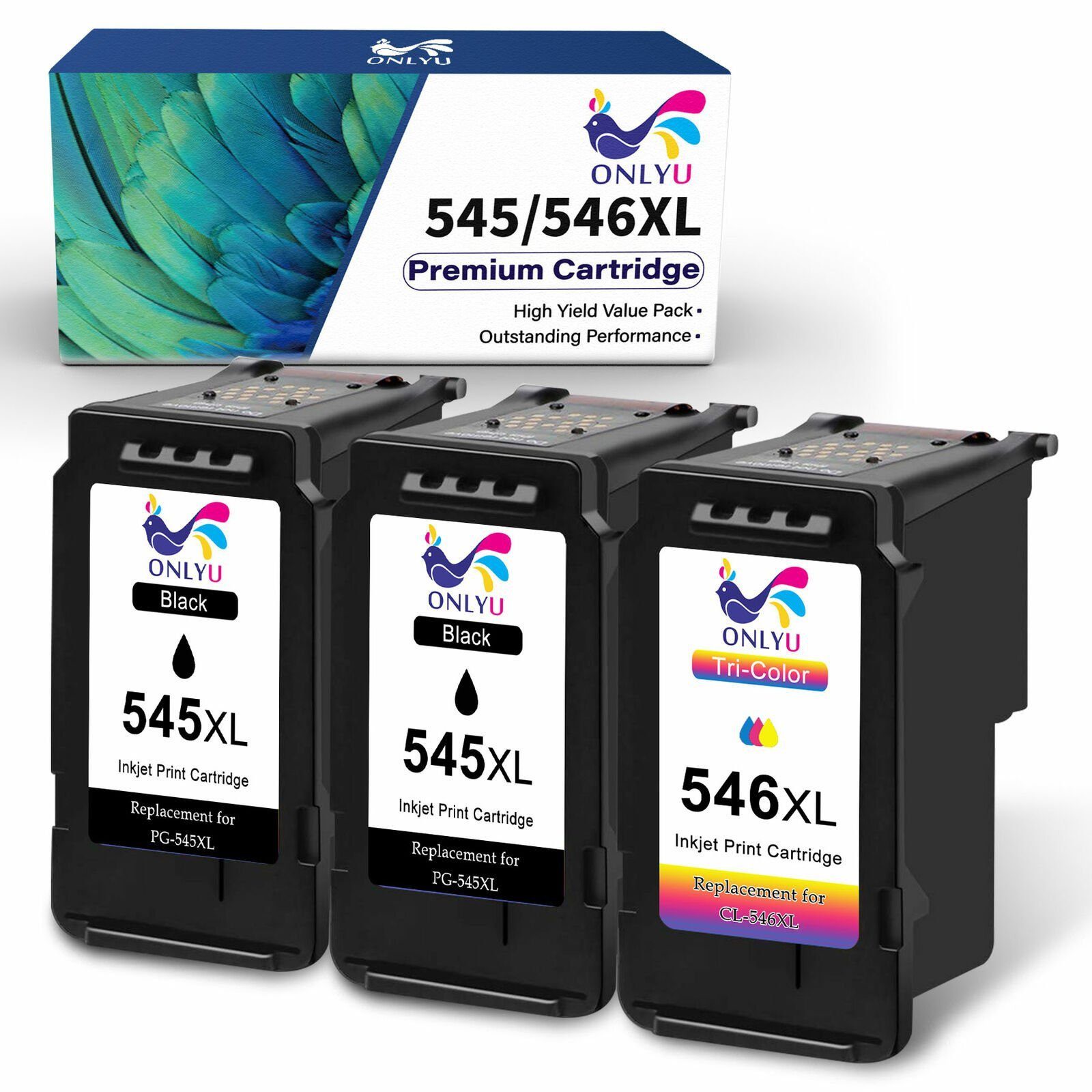 MOOHO 3er kompatible 545 546 Druckerpatrone für CANON PG 545XL Multipack Tintenpatrone (Pixma IP2800 P2850 TR4500 TR4540 TR4541 TR4550 TR4551, MX490 MX494 MX495 TS3150 TS3151 TS205 TS305)