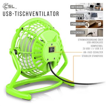 CSL Mini USB-Ventilator, Tischventilator neigbar, An/Aus-Schalter, optimal für den Schreibtisch