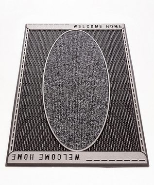 Fußmatte DC Clean Welliton, Welcome, Home2Fashion, rechteckig, Höhe: 8 mm, Schmutzfangmatte, mit Spruch, robust, In- und Outdoor geeignet