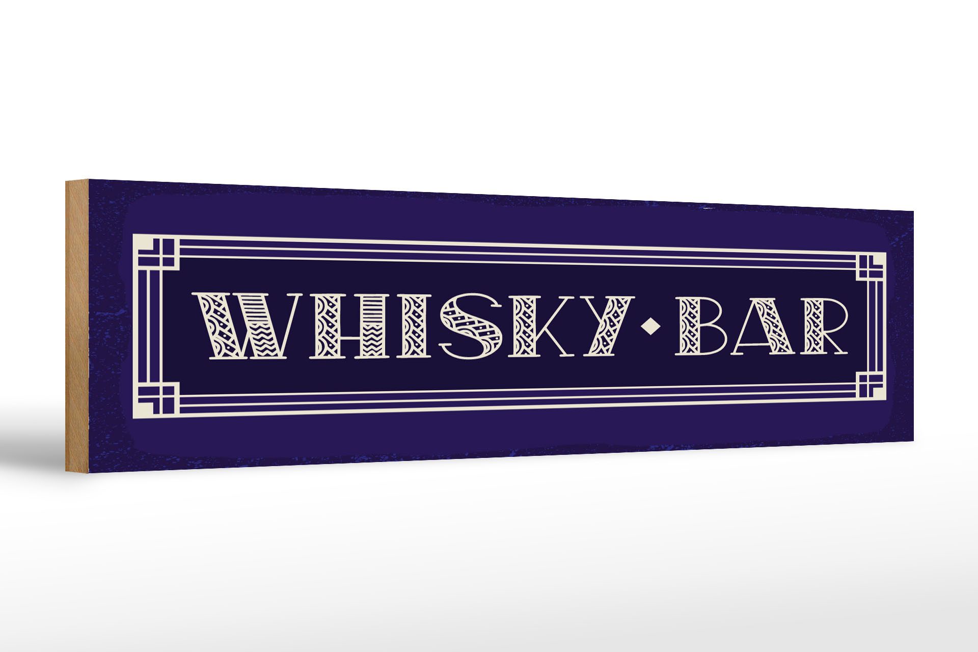 Holzbild 46x10cm Whisky Bar