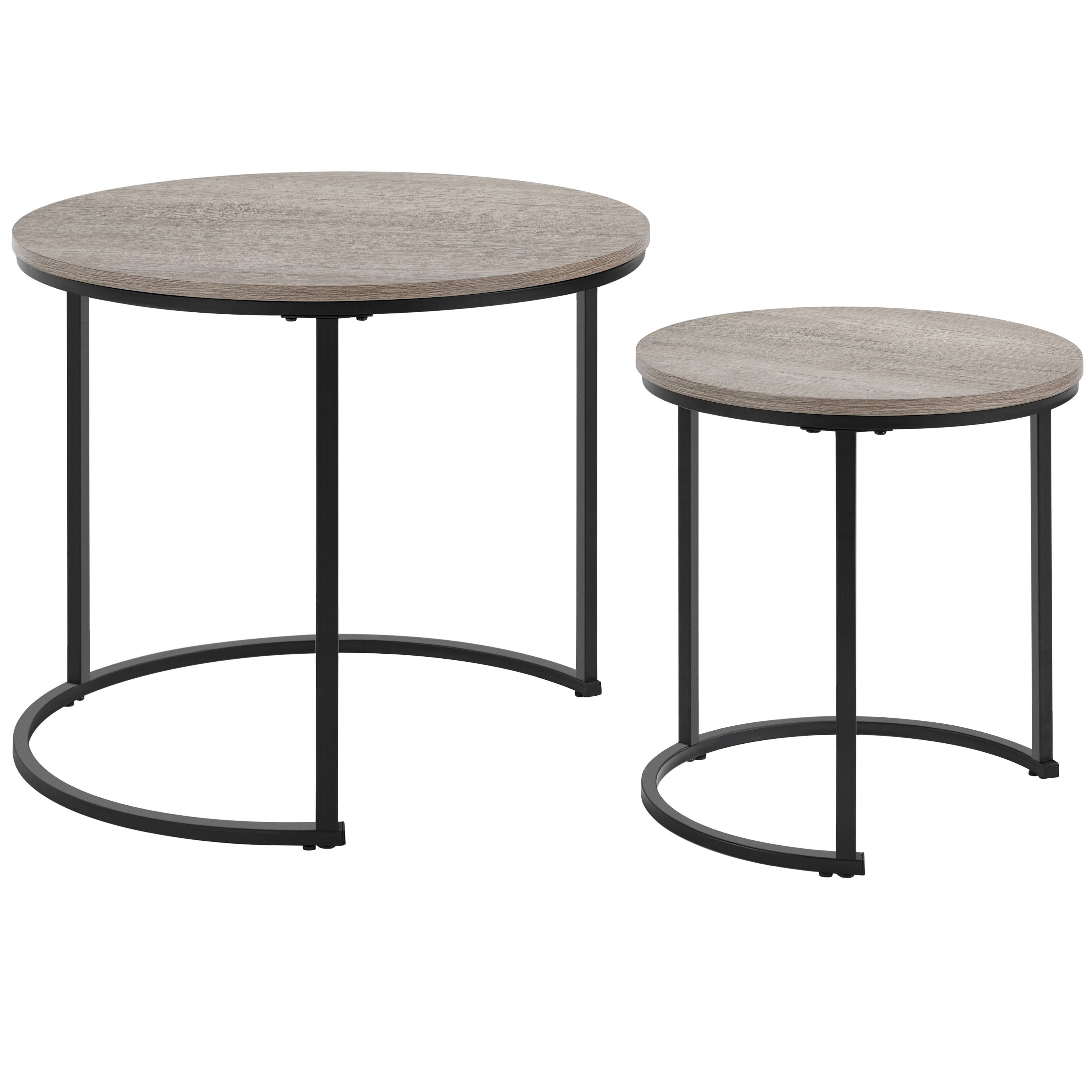 Yaheetech Couchtisch, 2er Set Beistelltisch Sofatisch mit Stahlrahmen Satzt günstig online kaufen