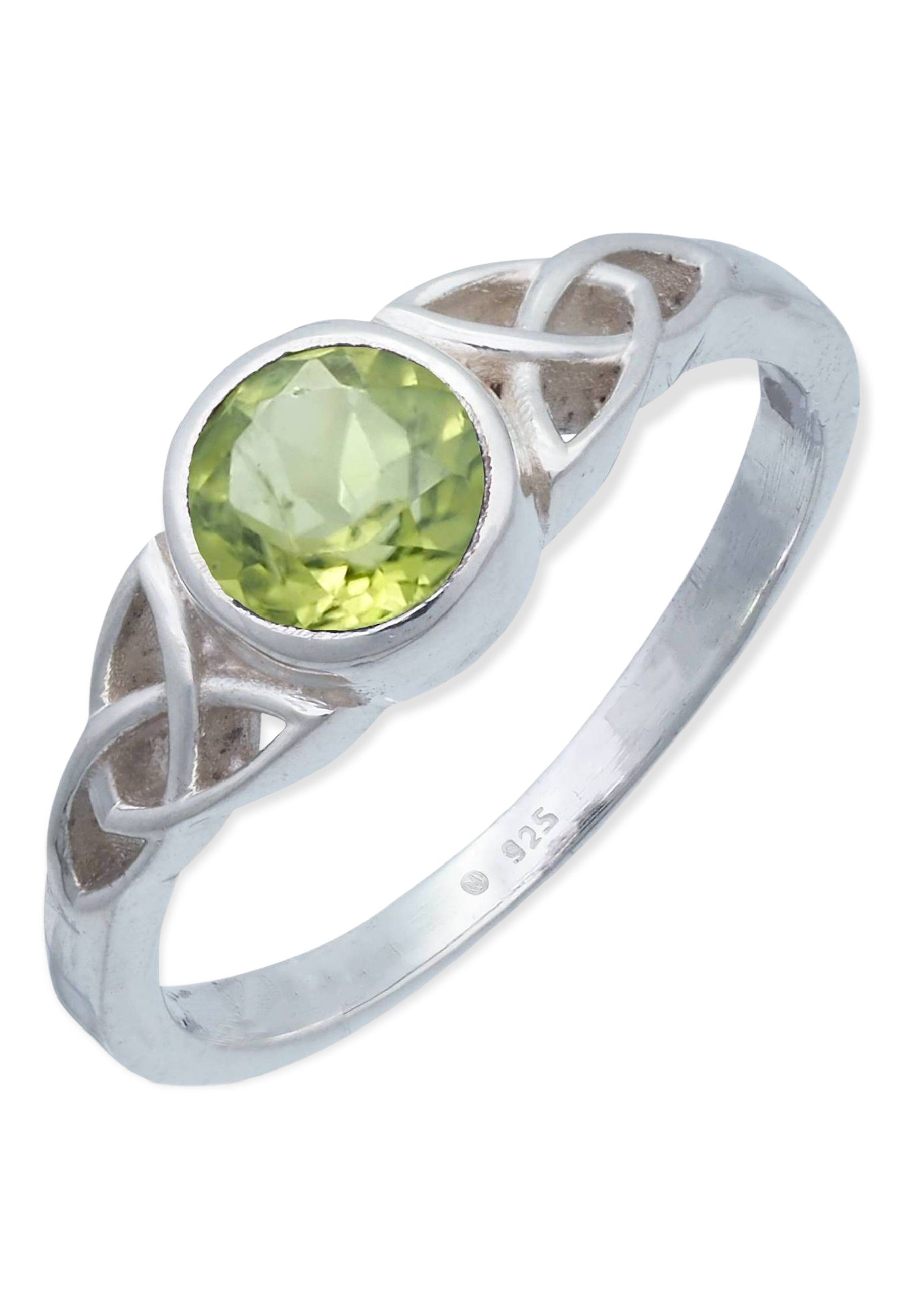 mantraroma Silberring 925er Silber mit Peridot facettiert