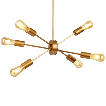 etc-shop LED Pendelleuchte, Leuchtmittel inklusive, Warmweiß, Design Decken Hänge Lampe GOLD Wohn Zimmer FILAMENT Pendel Leuchte im