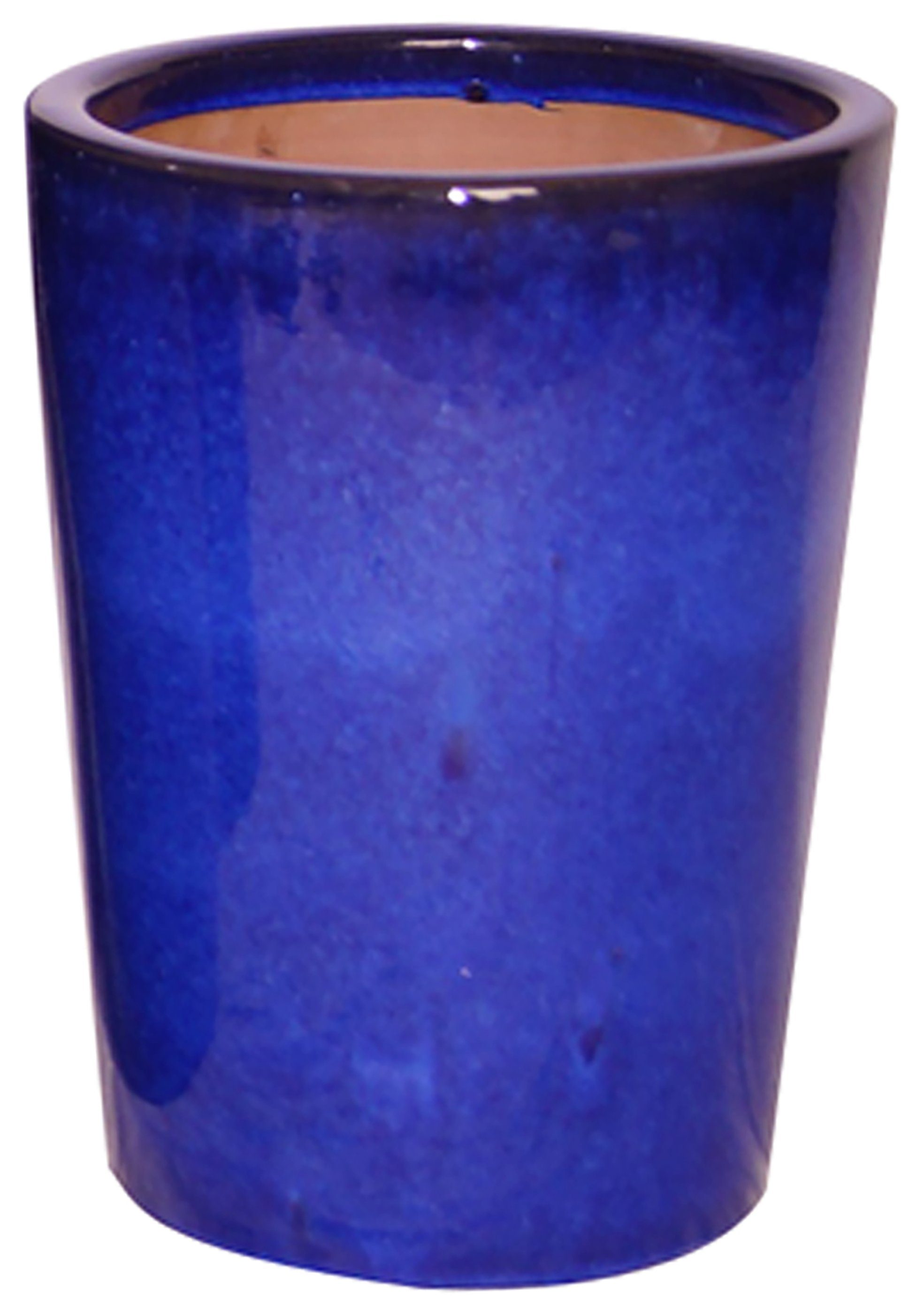 Dehner Blumentopf KeramikTopf, rund, glasiert, blau