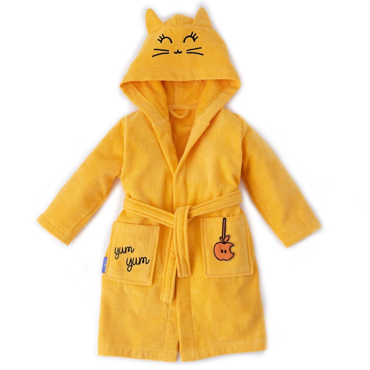 MILK&MOO Babybademantel Milk&Moo Tombish Cat Kinder Samt-Bademantel mit Kapuze – Kuschelig & b
