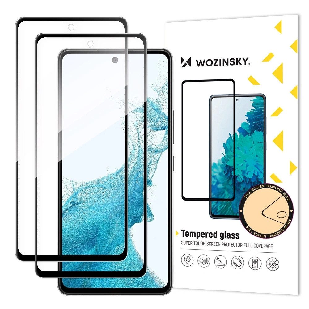 Wozinsky Displayschutzglas 2er-Set- Vollflächig verklebtes gehärtetes Glas für Samsung Galaxy A37 für Samsung Galaxy A37, Set, Full Glue Glas mit 9H Schutz im 2er Set