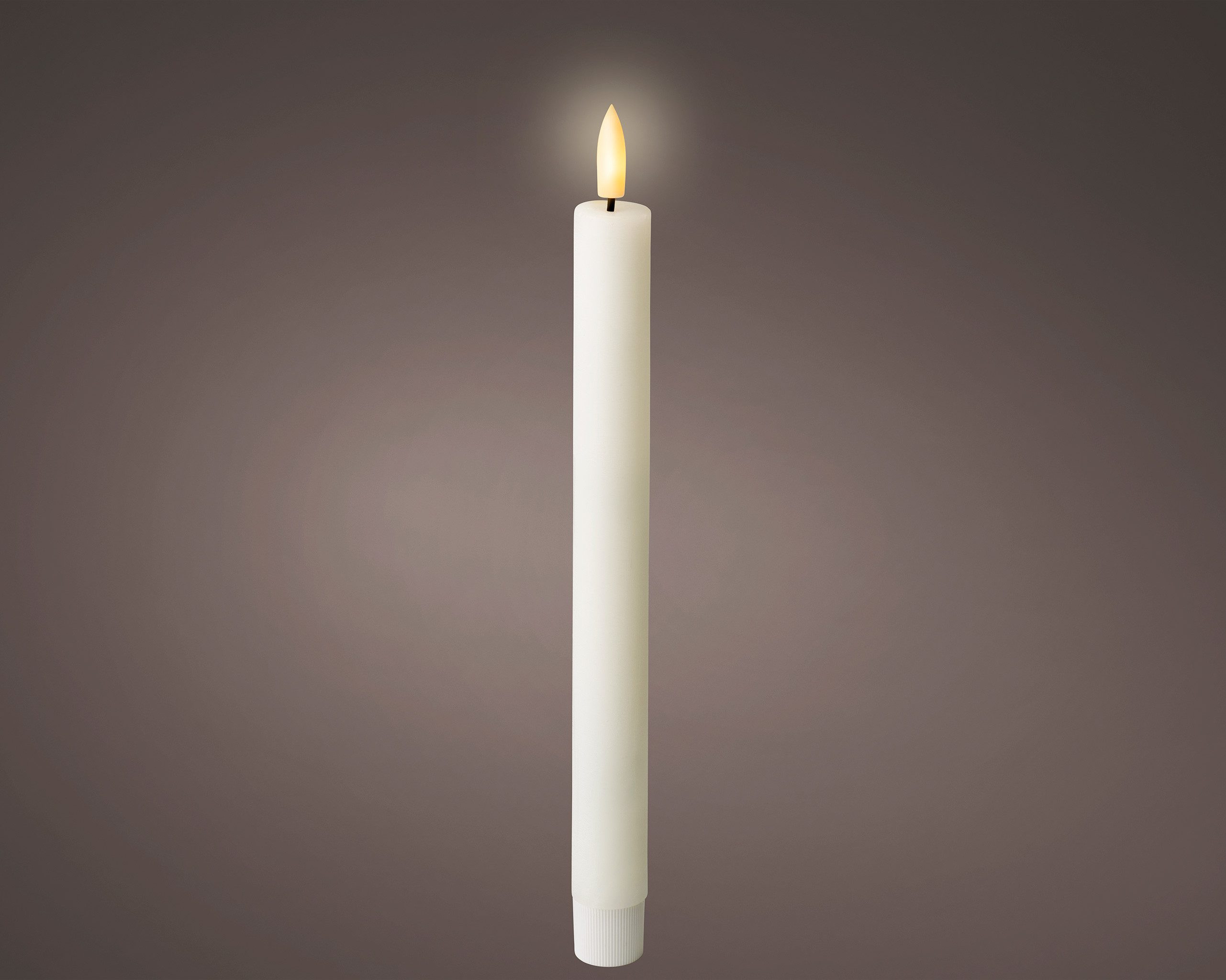 Lumineo LED-Kerze, Dauerlicht, warmweiß, LED Kerzen 24cm mit Timerfunktion Wachs 2 Stück Weiß / Warmweiß