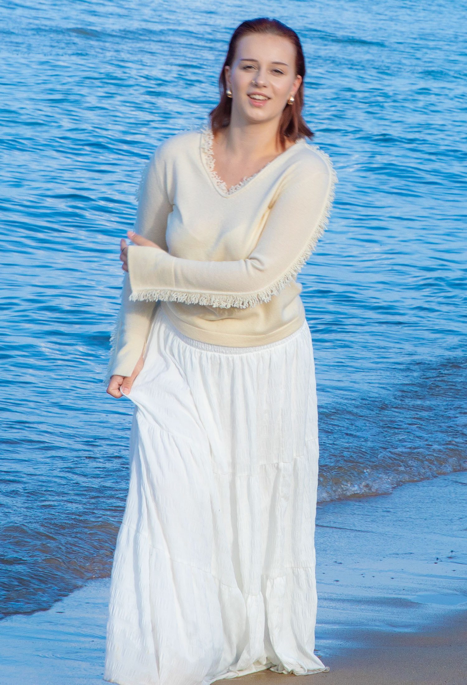 Ariun Kaschmirpullover mit Fransendetails