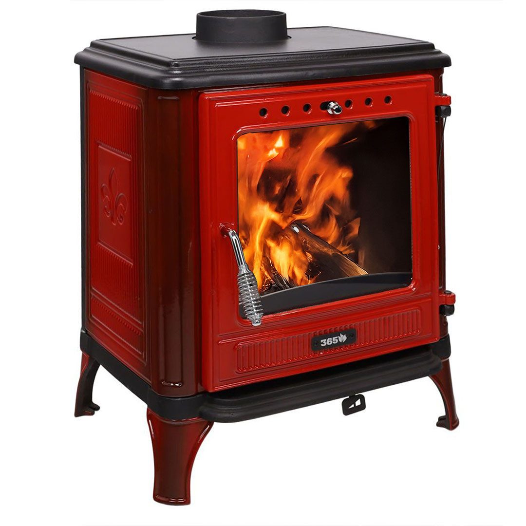 365 Kaminofen 365® Ferrox 55 rot emailliert 7 kW Gusseisen A+, 7 kW