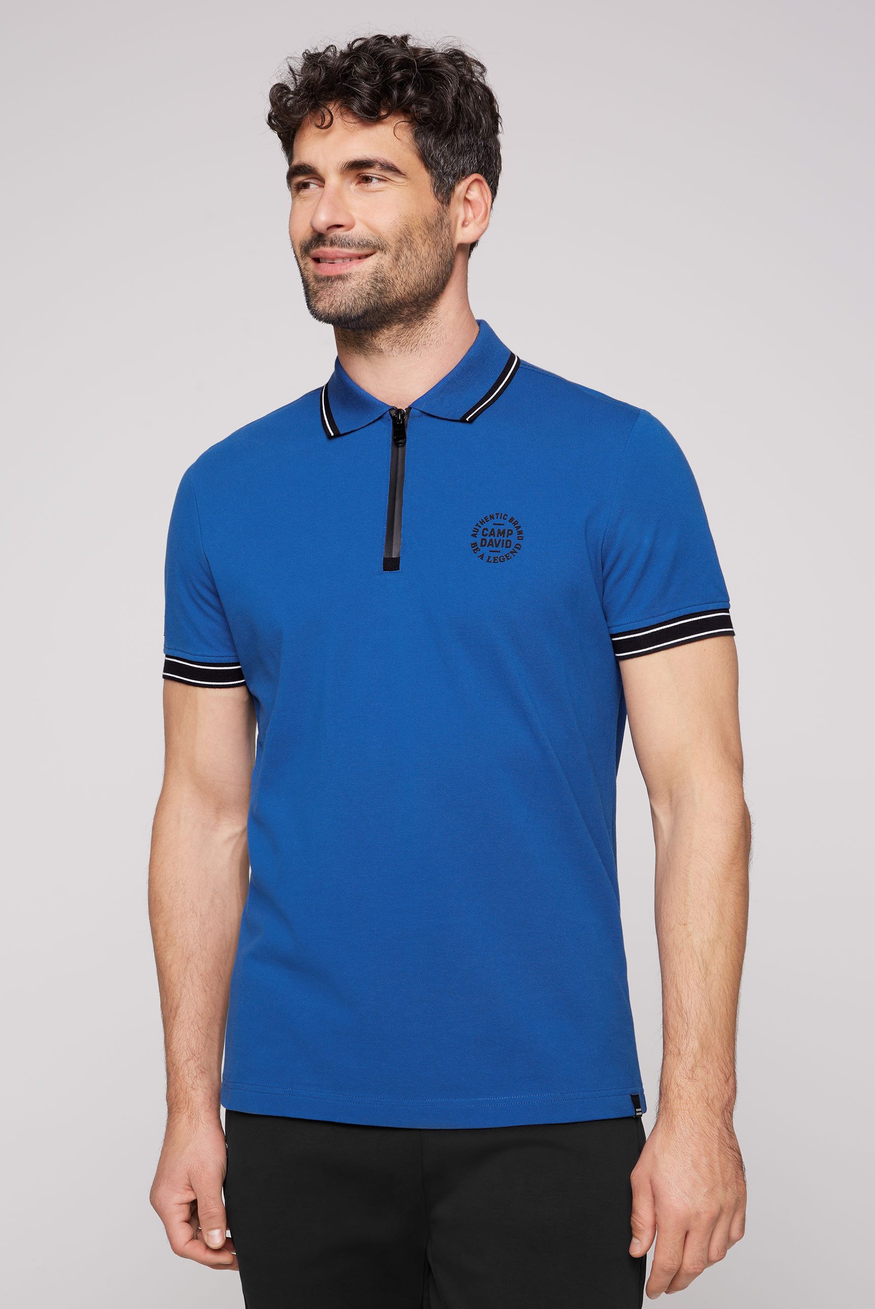 CAMP DAVID Poloshirt mit Print am günstig online kaufen