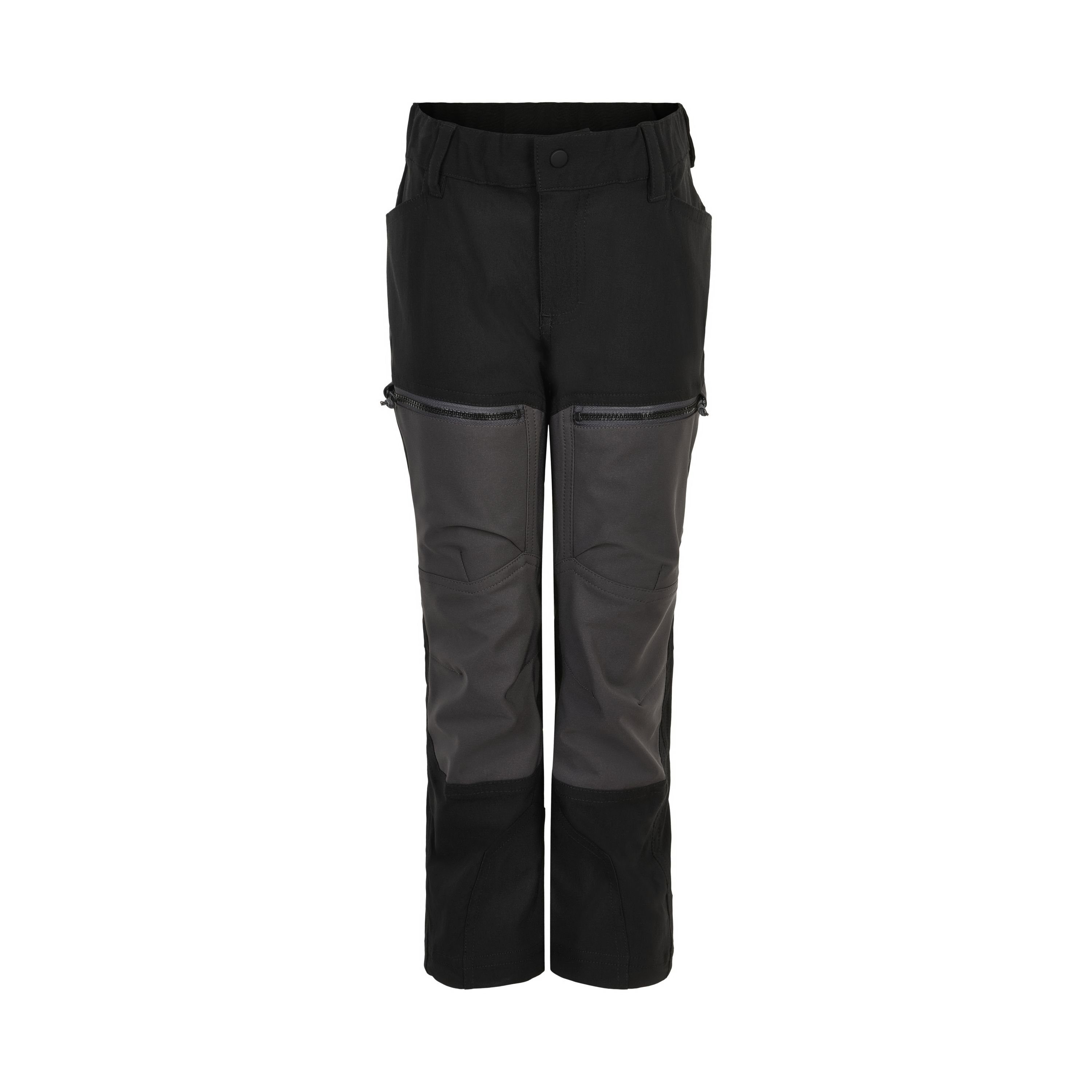 COLOR KIDS Softshellhose Pants mit COOutdoor 5443 Reißverschlusstaschen (140) Black Softshellhose