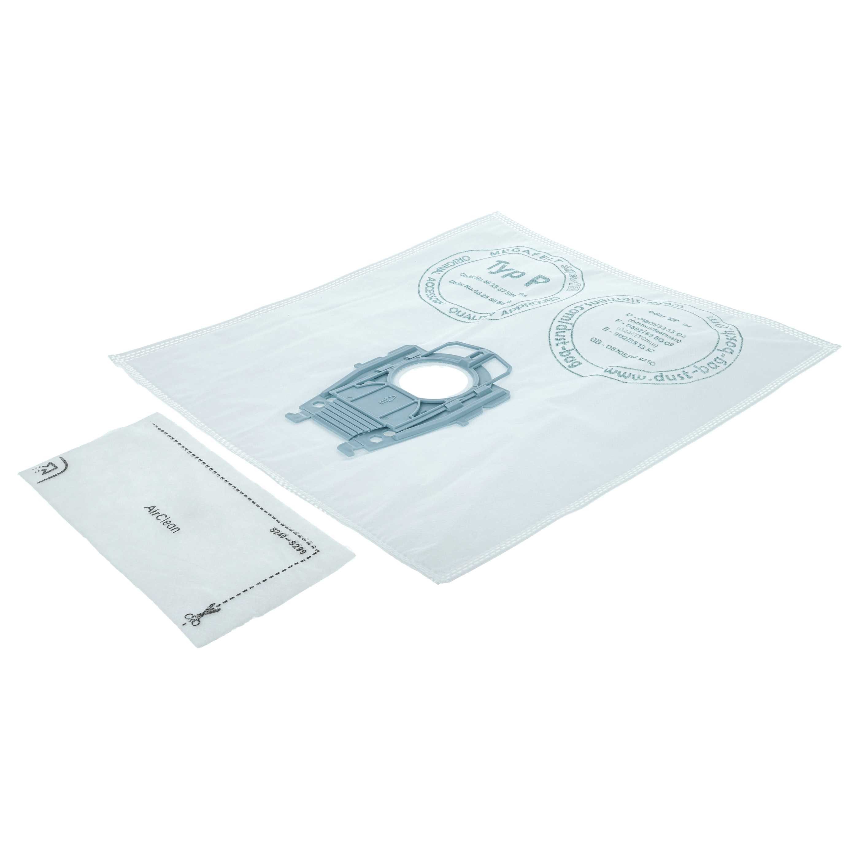 vhbw Filter-Set, Zubehör für Swirl / Siemens / Privileg / Bosch / Constructa / Ergomaxx Swirl S 71, S71, Siemens Typ P, 00461349, 00461707, 00461708, 00462587, 00462588, 468264, BBZ123FP, BBZ41FP, VZ41AFP, Privileg Typ P, Bosch 00461349, 00461707, 00461708, 00462587, 00462588, 468264, BBZ123FP, BBZ41FP, Typ P, VZ41AFP, Constructa Typ P, Ergomaxx 00468264