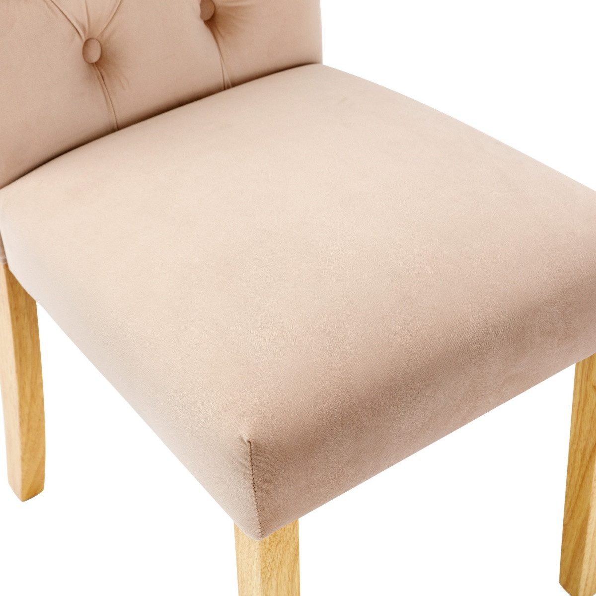 IDEASY Esszimmerstuhl 2/4/6 Stühle, Mit Knopflehne & hoher Rückenlehne, Eleganter Stil (2 St), Samtstoff, Eichenholzbeine, Verchromter Türring, Bodenschutz