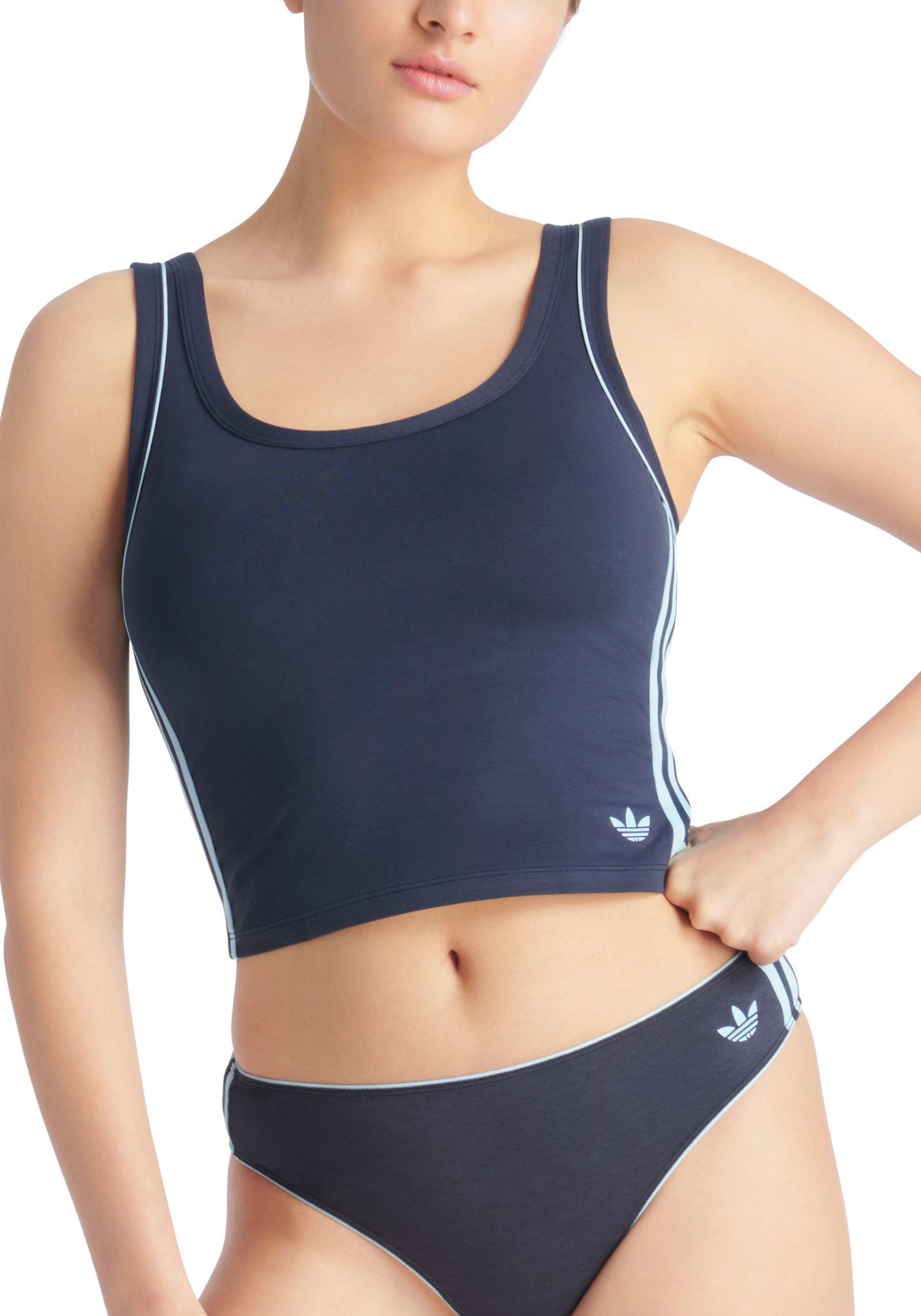 adidas Originals Crop-Top Comfort Flex Cotton atmungsaktiv, sportlich, Baumwollmix, Rundhals-Ausschnitt